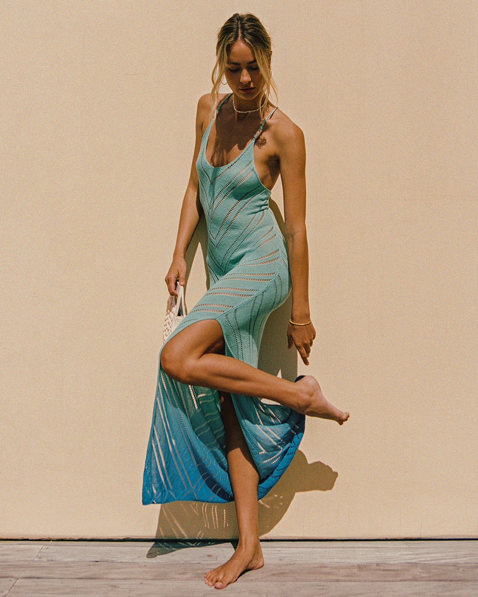 LSPACE X Anthropologie Hailee Cover-Up Dress - Topaz Dip Dye Topaz Dip Dye | Model: Daria (size: S)