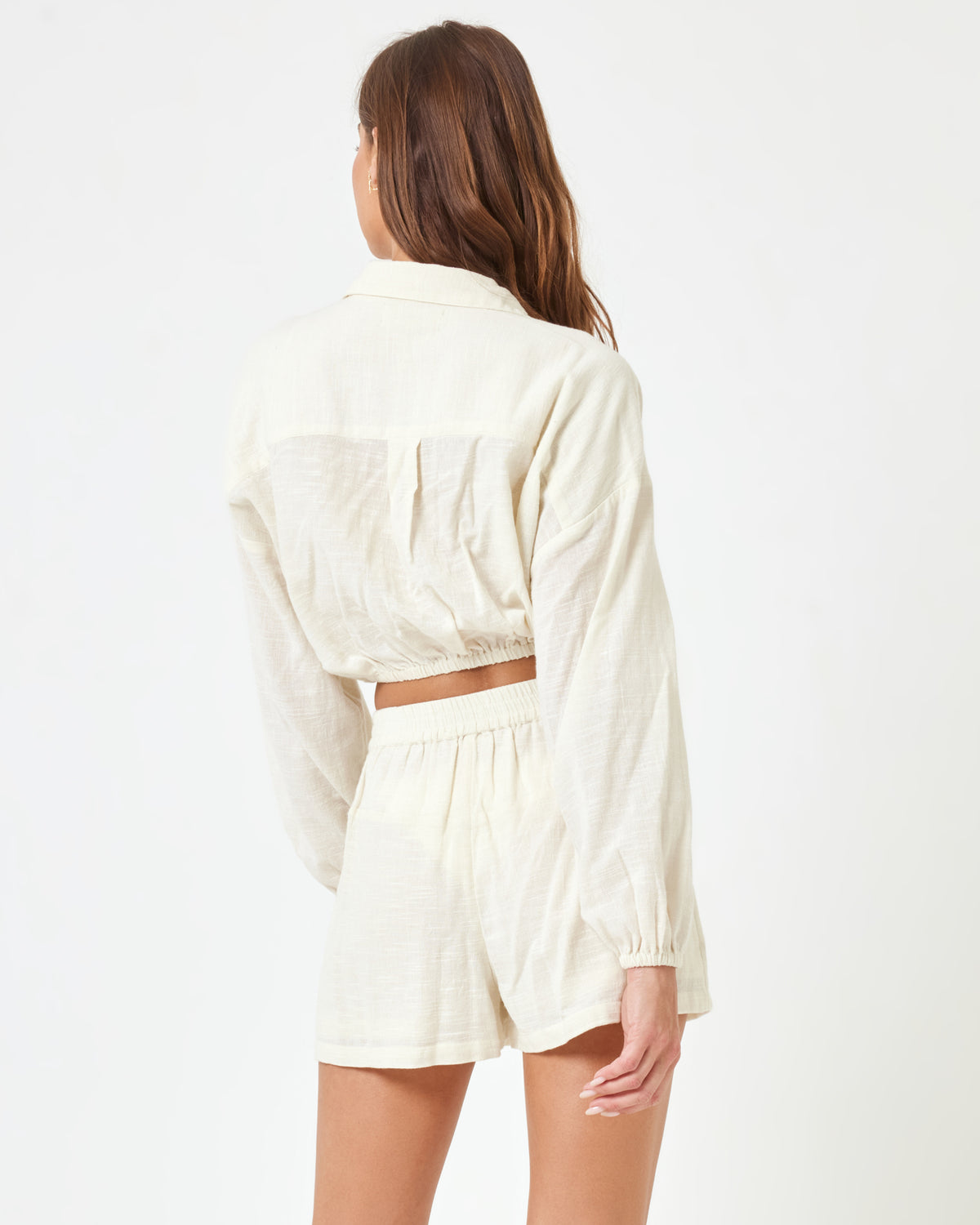 Bora Top - Cream Cream | Model: Maitlynn (size: S) | Hover