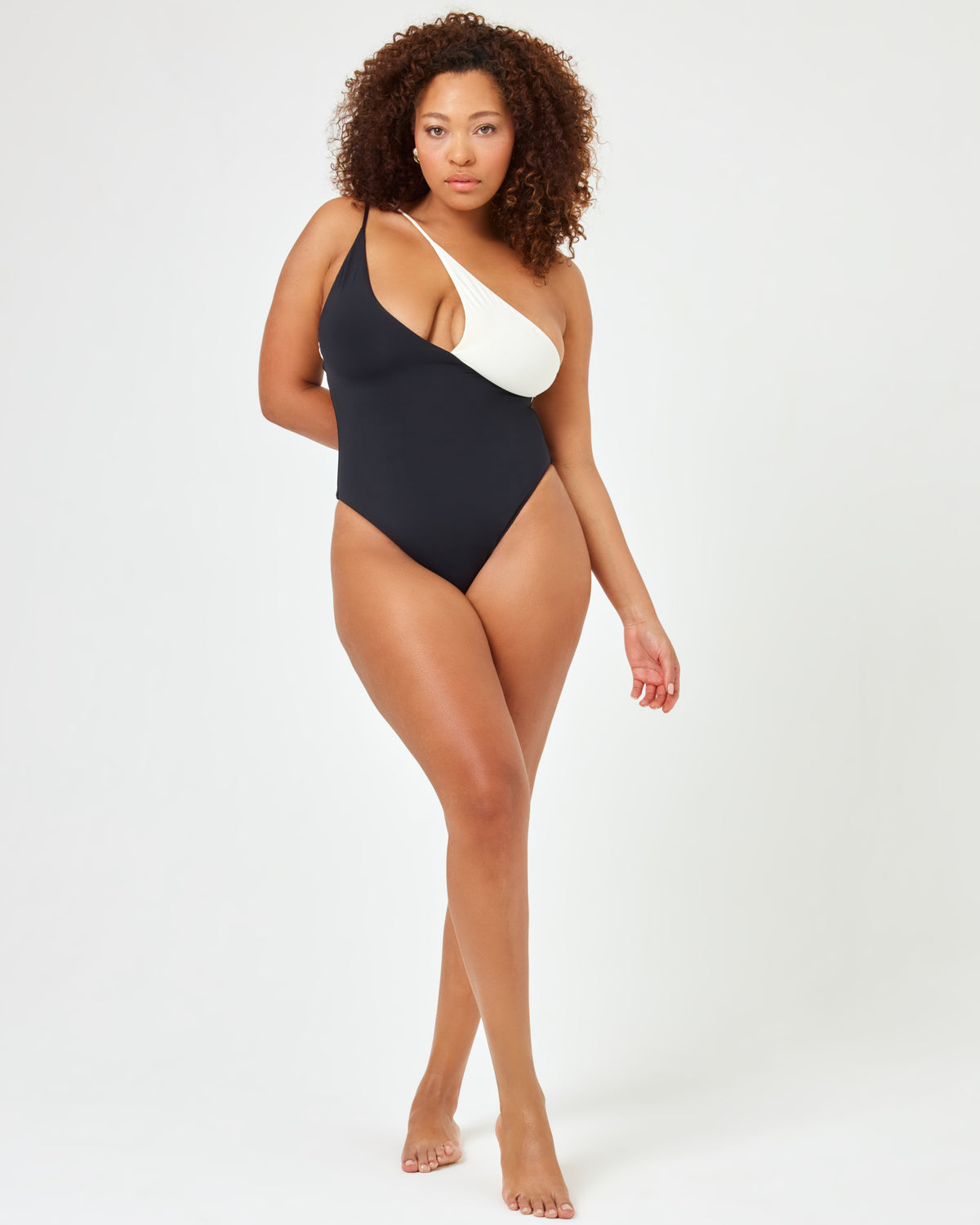 Raquel One Piece - Black-Cream Black-Cream | Model: Amber (size: XL)