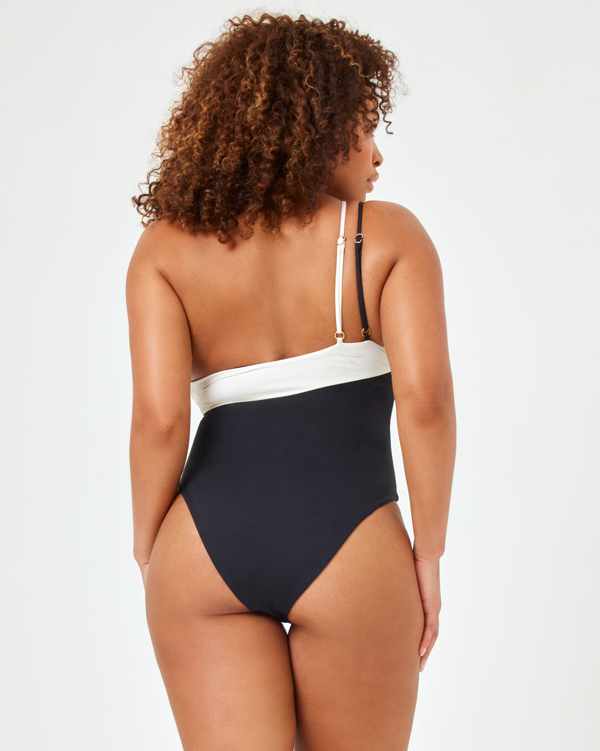 Raquel One Piece - Black-Cream Black-Cream | Model: Amber (size: XL)