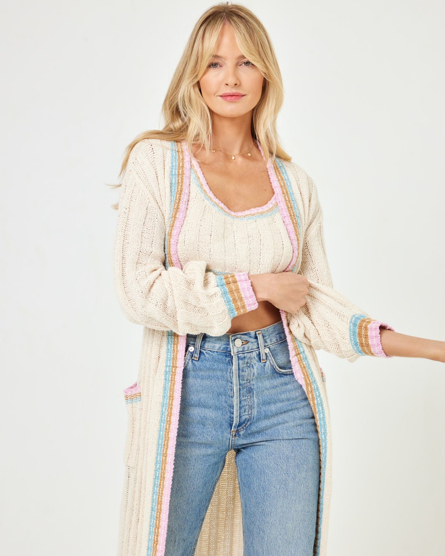 Ivy Cardigan - Tapioca Tapioca | Model: Lura (size: S) | Hover