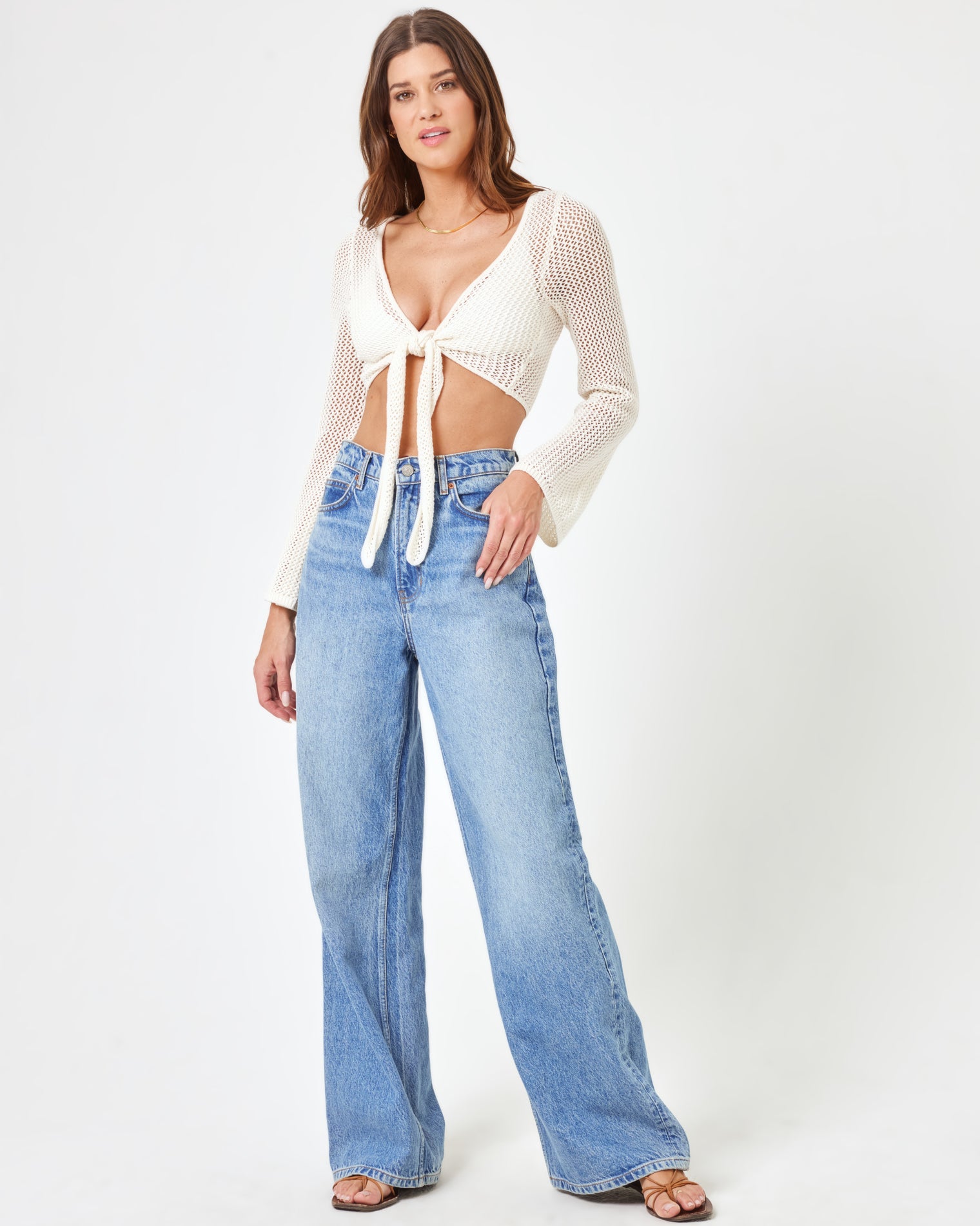 Los Cabos Top - Cream Cream | Model: Maitlynn (size: S)