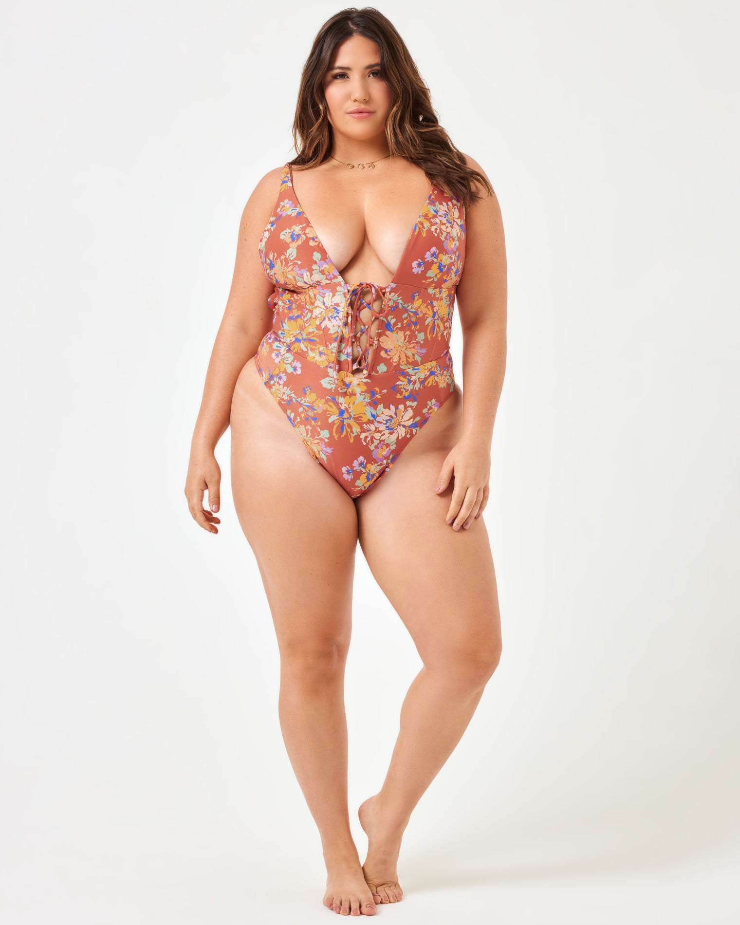 Printed Belle One Piece - First Bloom First Bloom | Model: Jessica (size: XL)