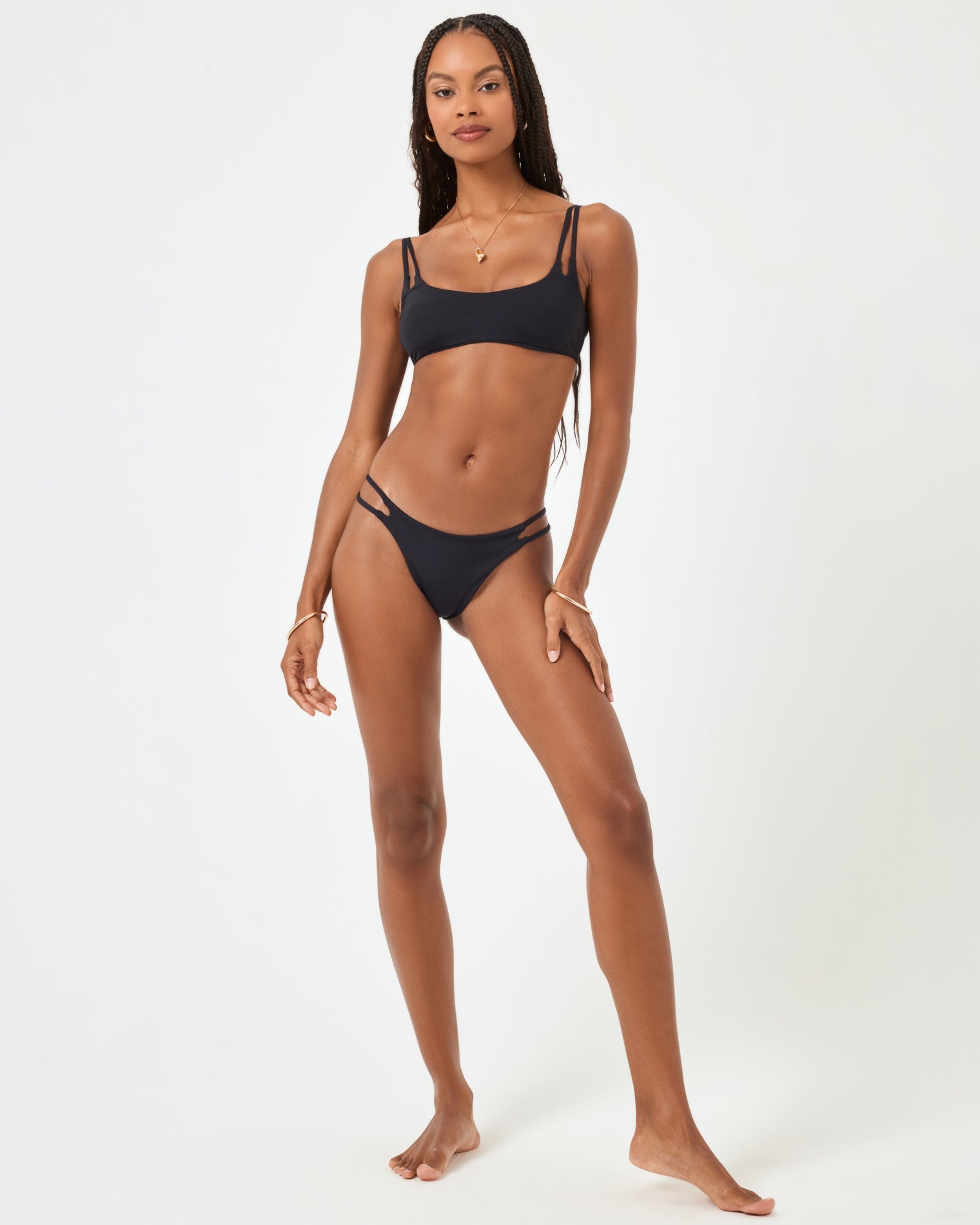 Zinnia Bikini Top - Black Black | Model: Taelor (size: S) | Hover