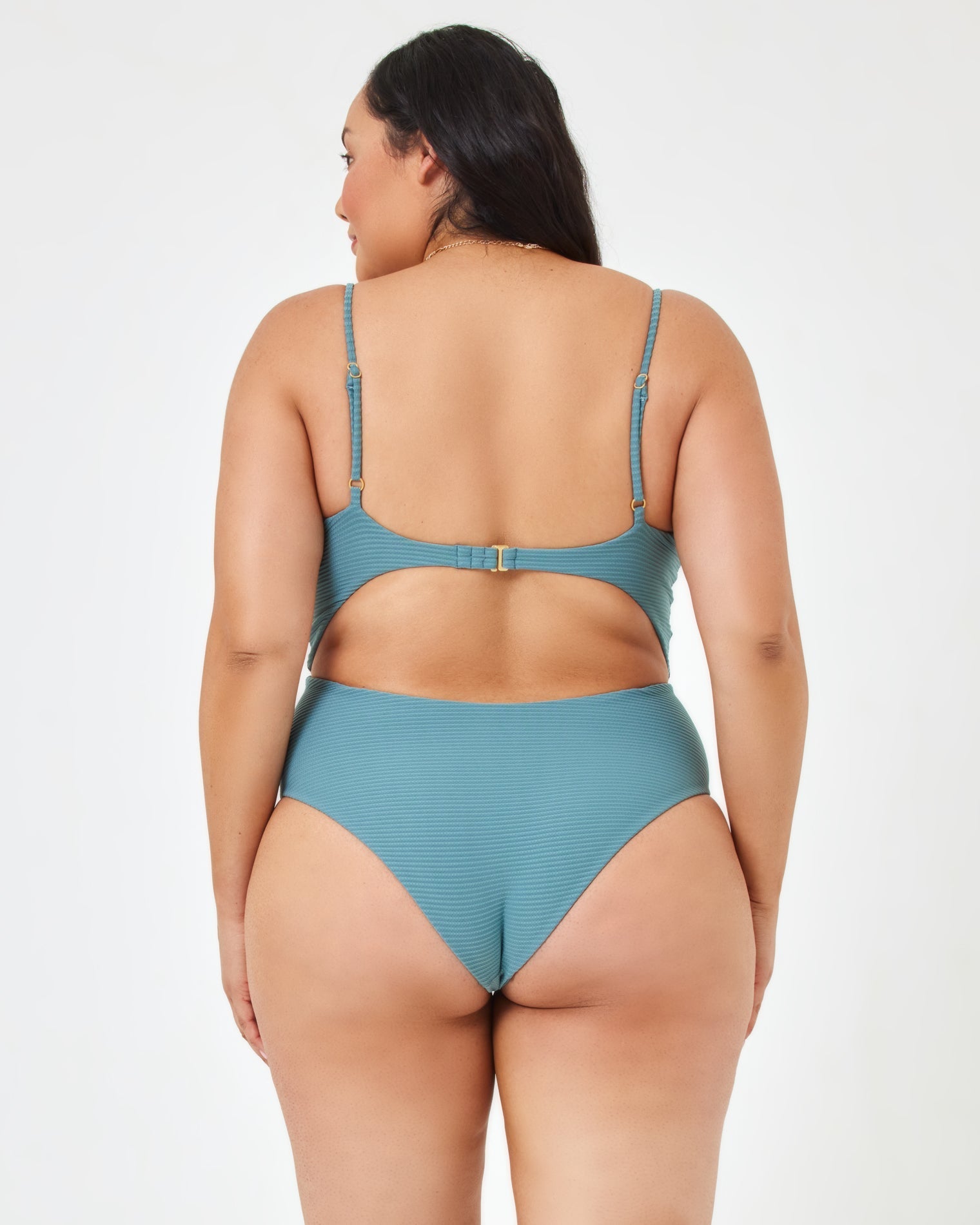 Eco Chic Repreve® Kyslee One Piece Swimsuit - Slated Glass Slated Glass | Model: Bianca (size: XL)