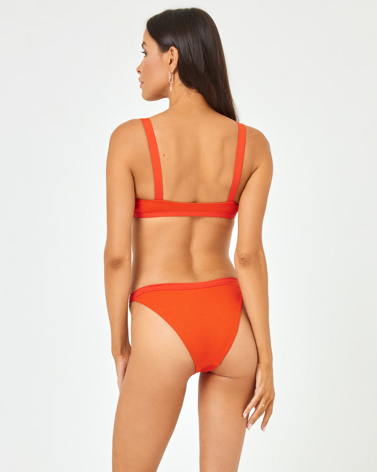 Ribbed Winona Bikini Bottom - Pimento Pimento | Model: Emily (size: S)