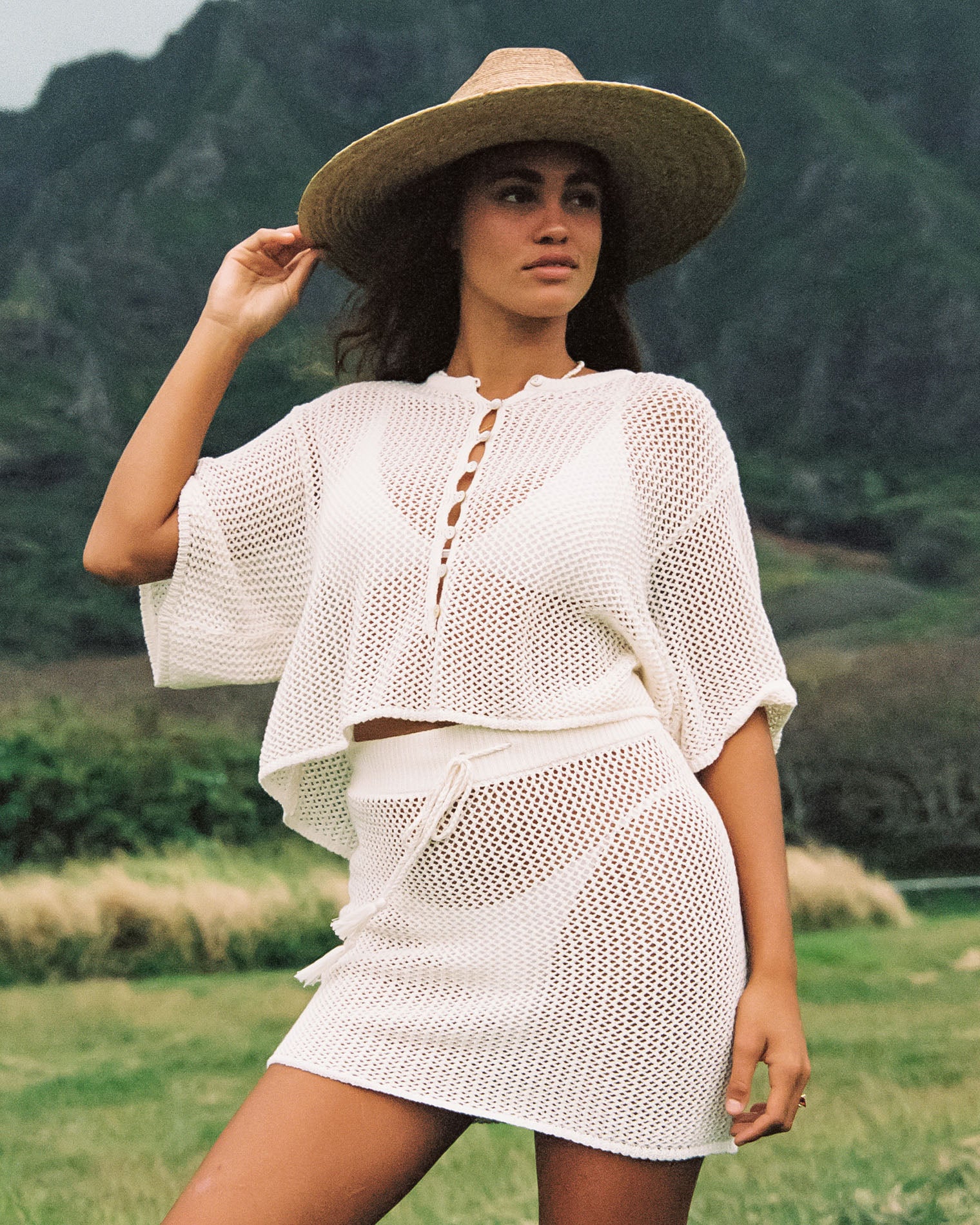 Coast Is Clear Skirt - Cream Cream | Model: Anna (size: S)