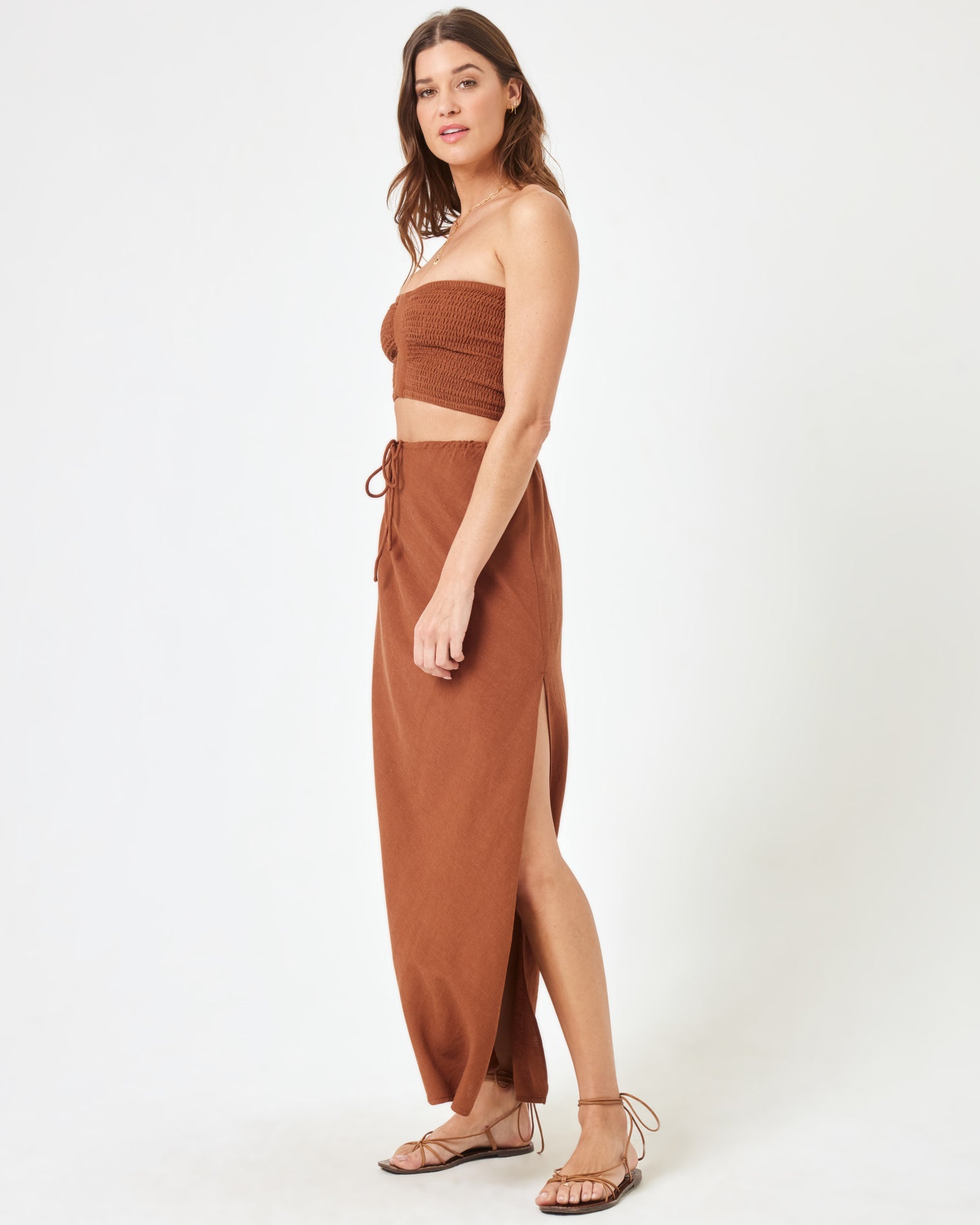 Summer Feels Tube Top - Coffee Coffee | Model: Maitlynn (size: S)