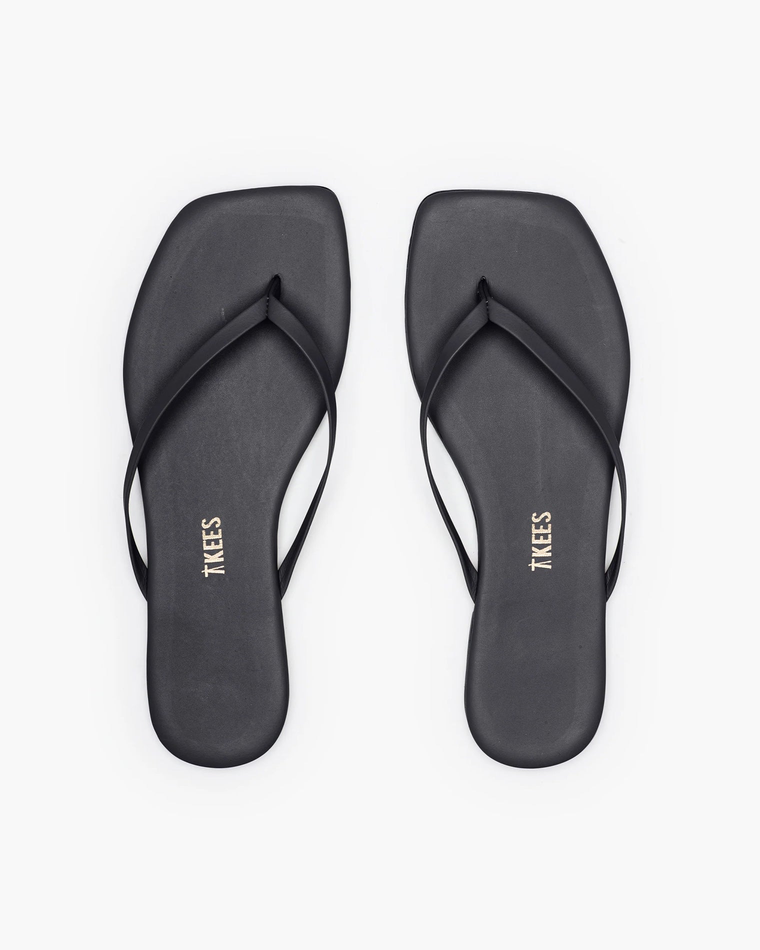 TKEES Square Toe Lily Sandals - Black Top view of the TKEES Square Toe Lily Sandals in black.