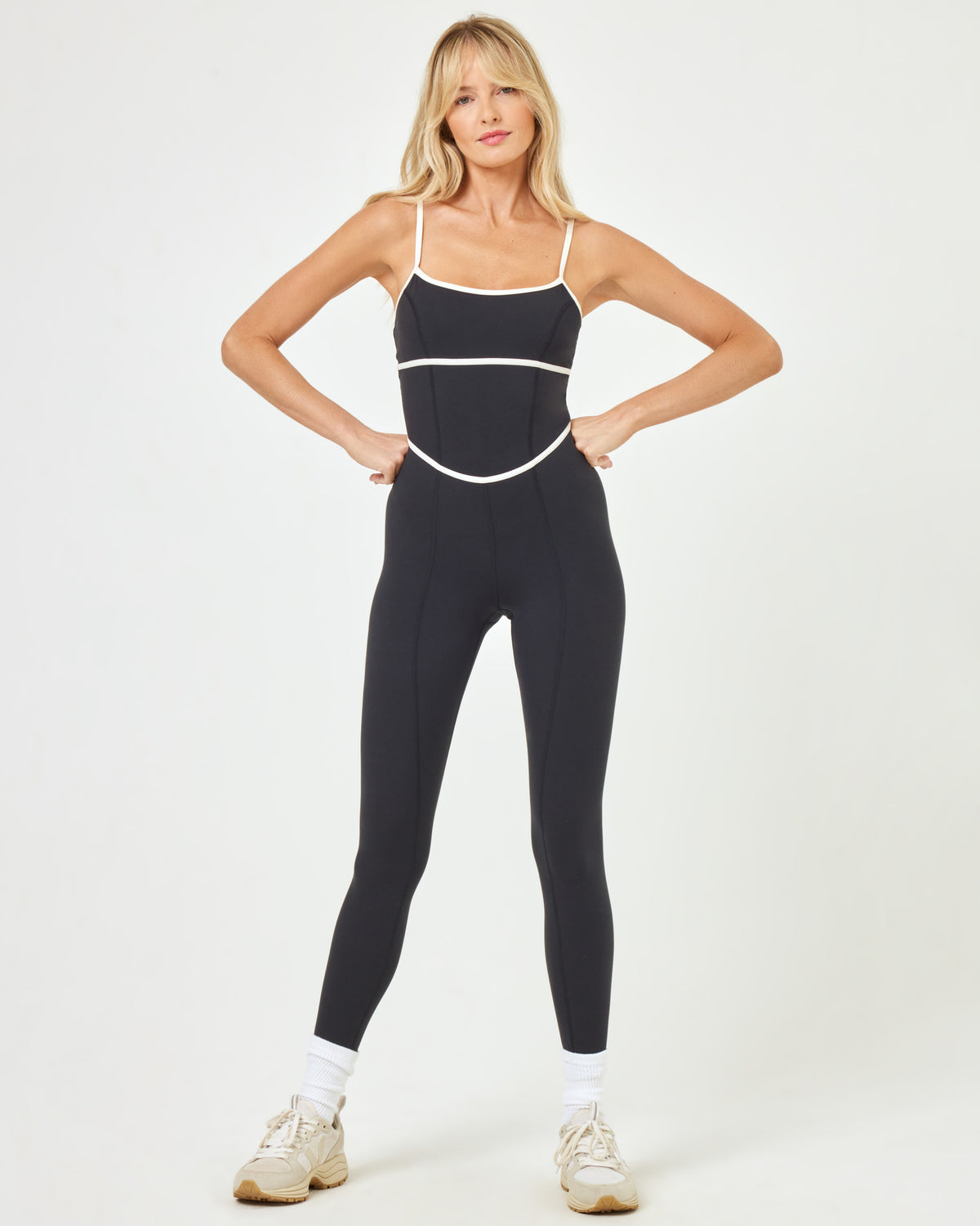 Ace Jumpsuit - Black-Cream Black-Cream | Model: Lura (size: S)
