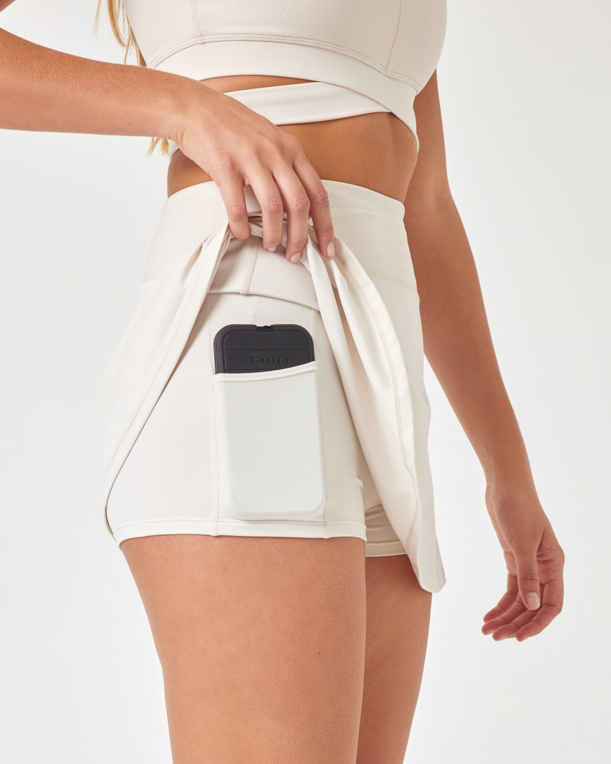 Riggs Skort - Bone Bone | Model: Charlie (size: S) | Hover