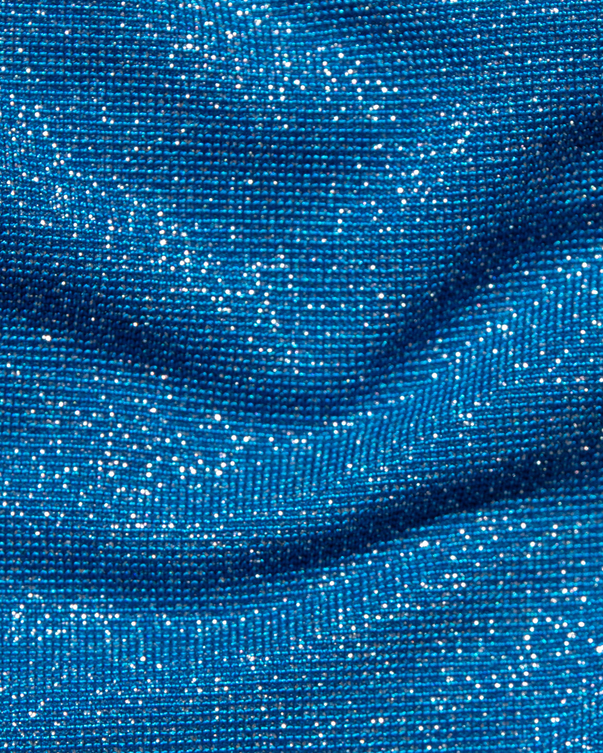 Simone One Piece Swimsuit - Abyss-Cream Close-up of the Abyss swim fabric, showing the sparkly finish.