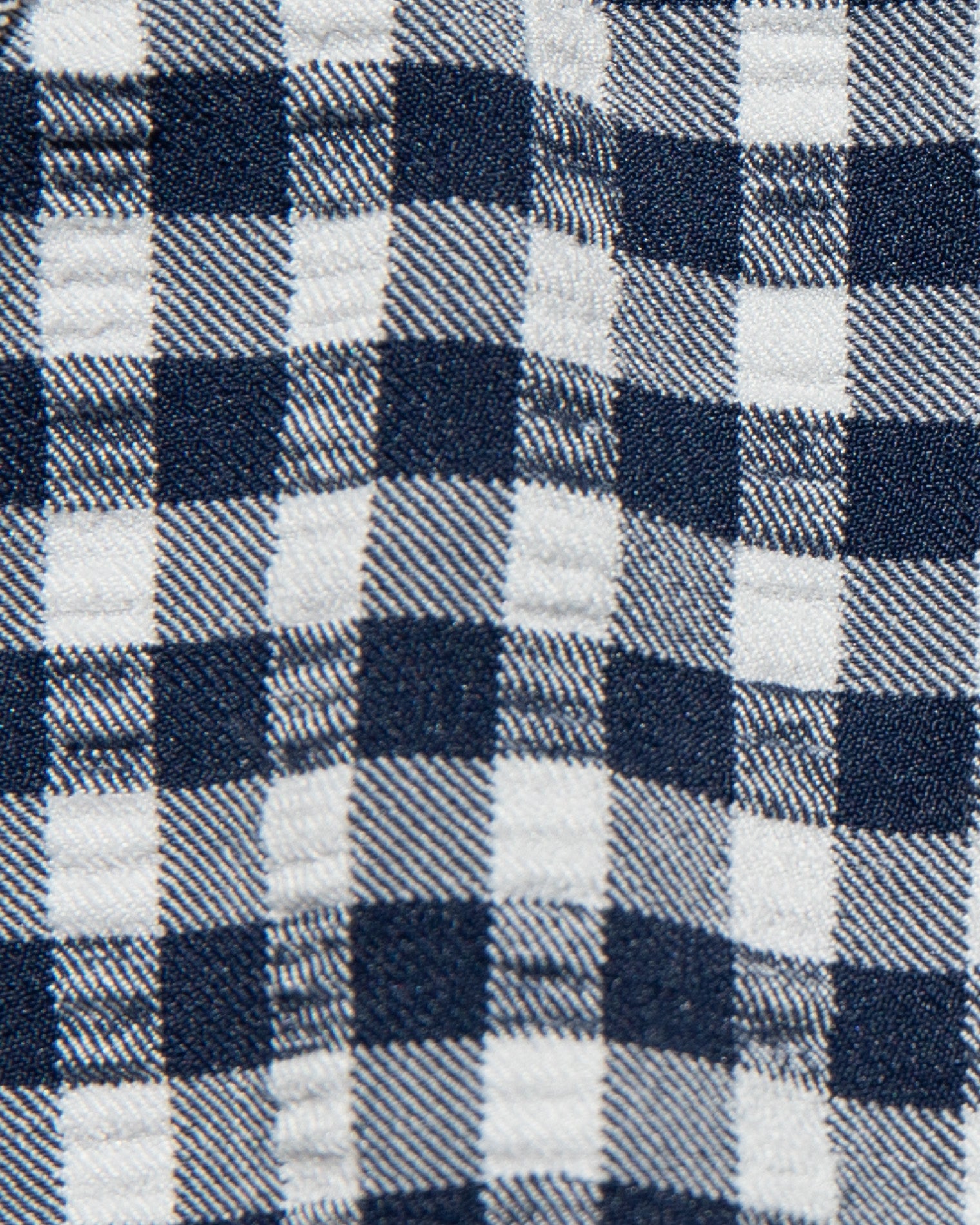 Peyton Bikini Top - Atta Girl Gingham Close-up of blue and white gingham fabric pattern