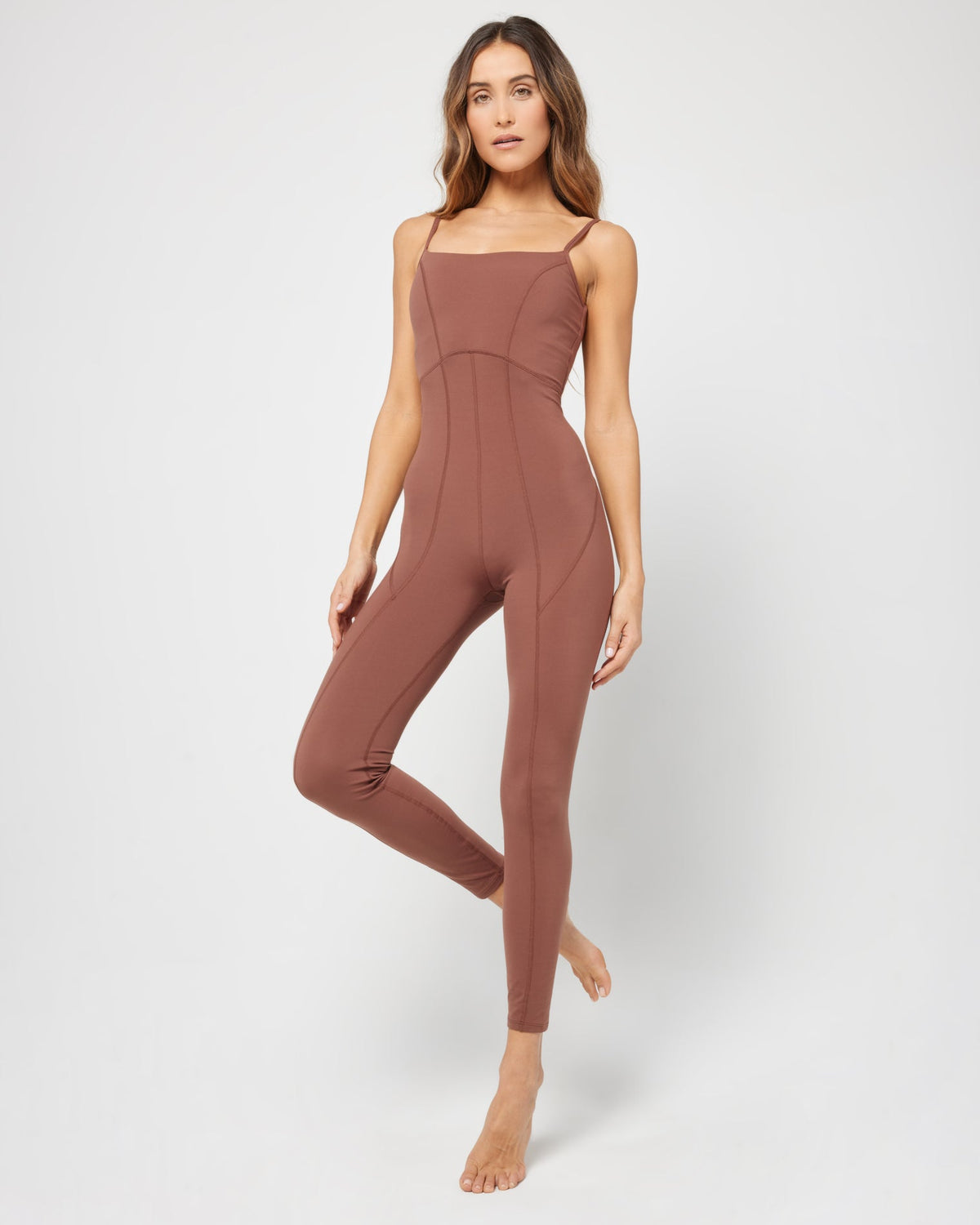 Go The Distance Jumpsuit - Cafe Cafe | Model: Anna (size: S) 