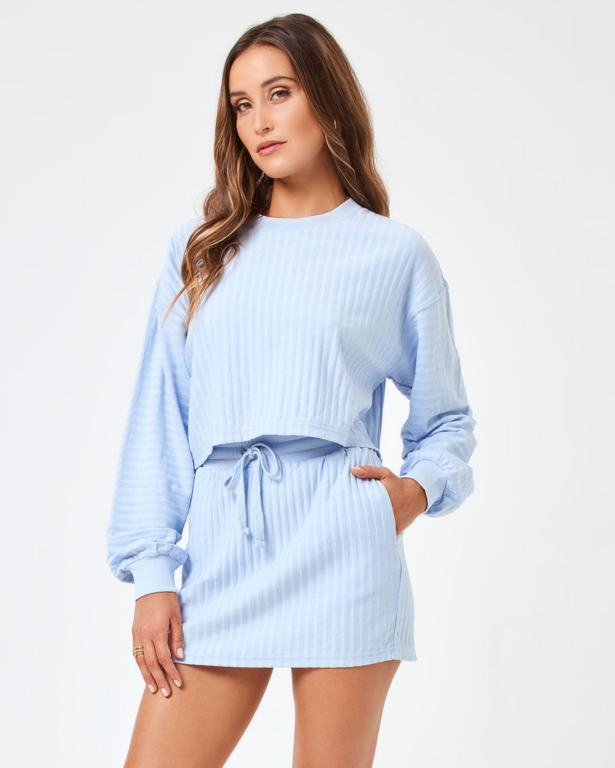 Half Court Pullover Mist | Model: Anna (size: S)