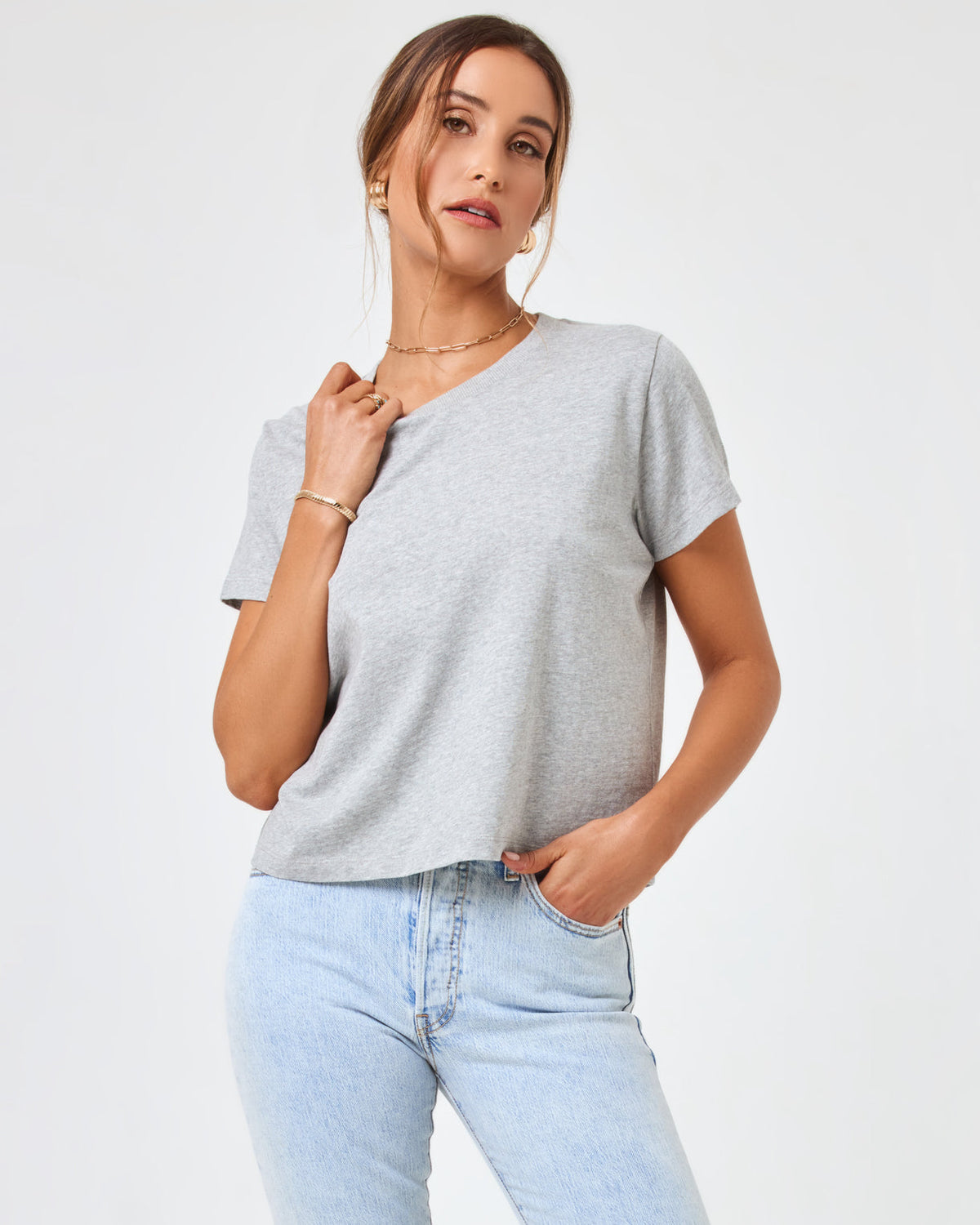 All Day Top - Heather Grey Heather Grey | Model: Anna (size: S)