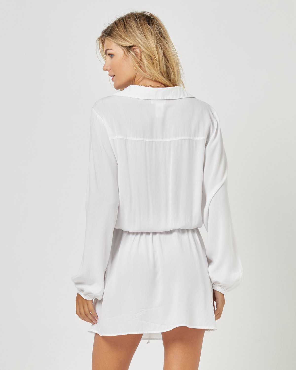 Amelia Dress - White White | Model: Stephanie (size: S)