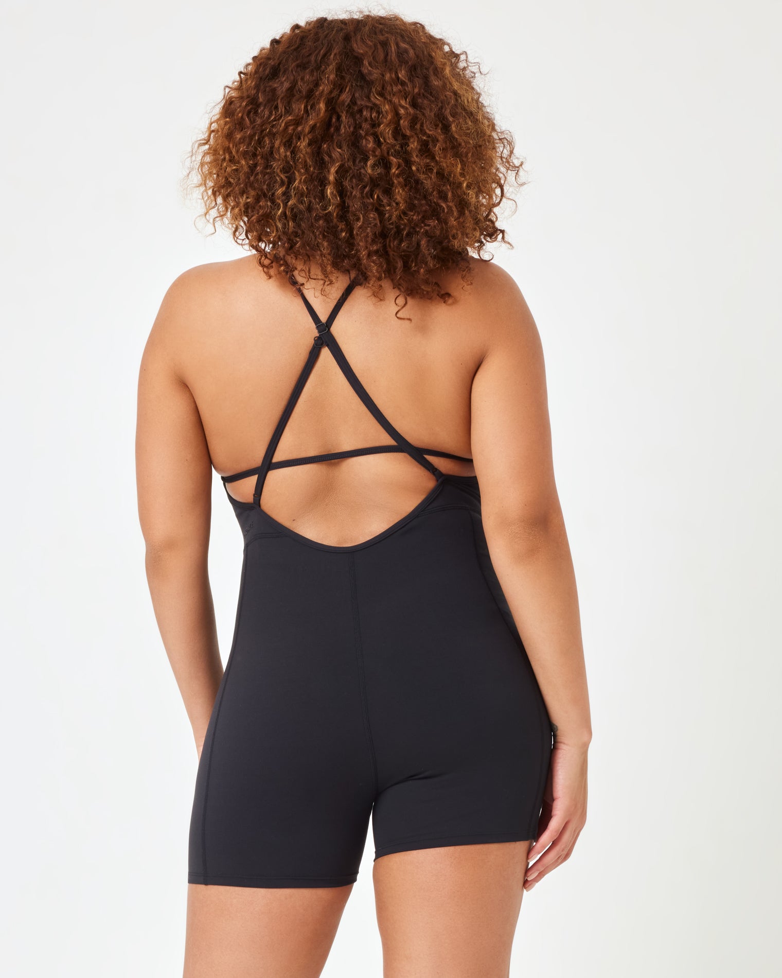 Owen Romper - Black Black | Model: Amber (size: XL)