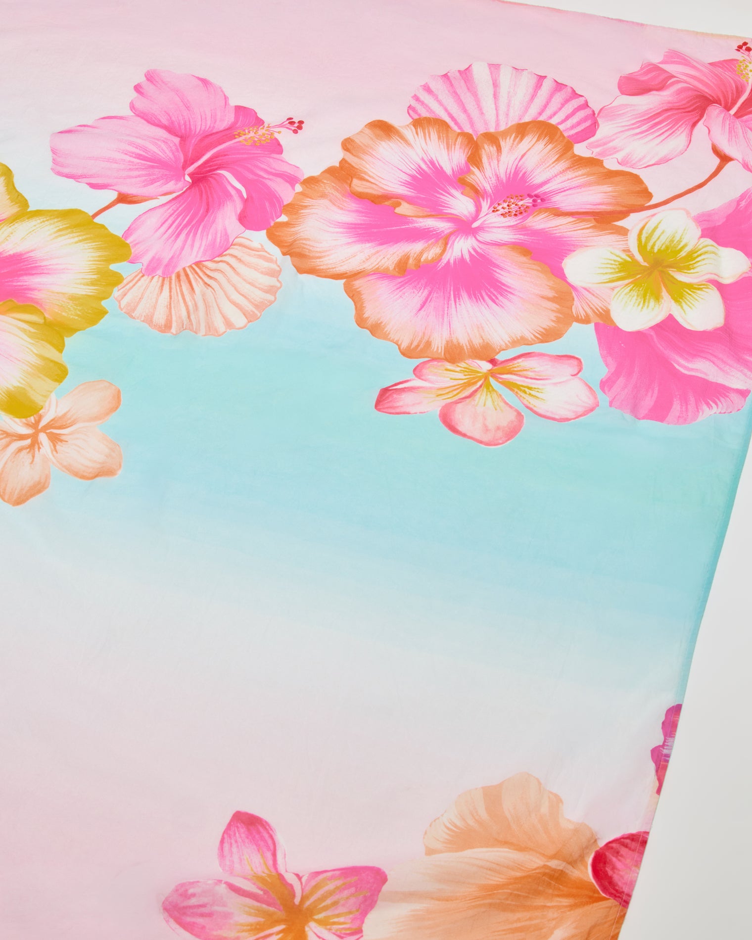 Mika Sarong - Hibiscus And Plumeria Oh My LSPACE Mika Sarong in Hibiscus And Plumeria Oh My print, off-model flat lay.