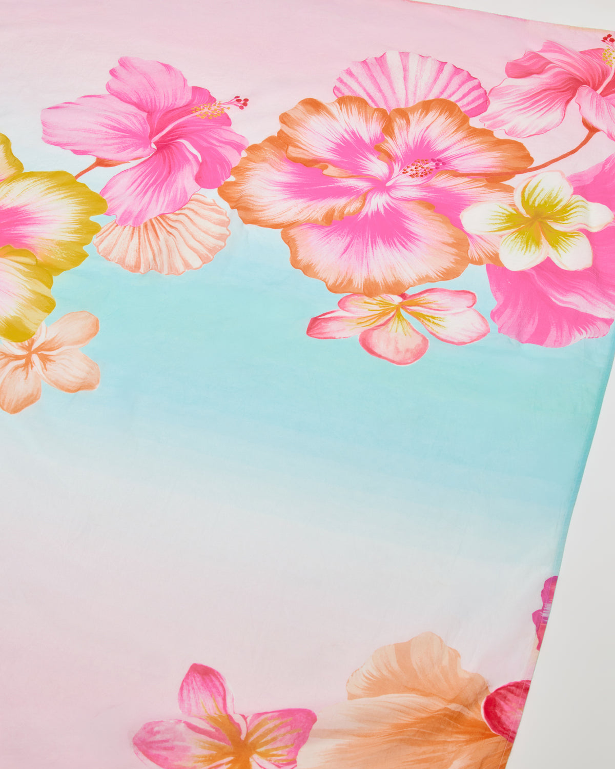 Mika Sarong - Hibiscus And Plumeria Oh My LSPACE Mika Sarong in Hibiscus And Plumeria Oh My print, off-model flat lay.