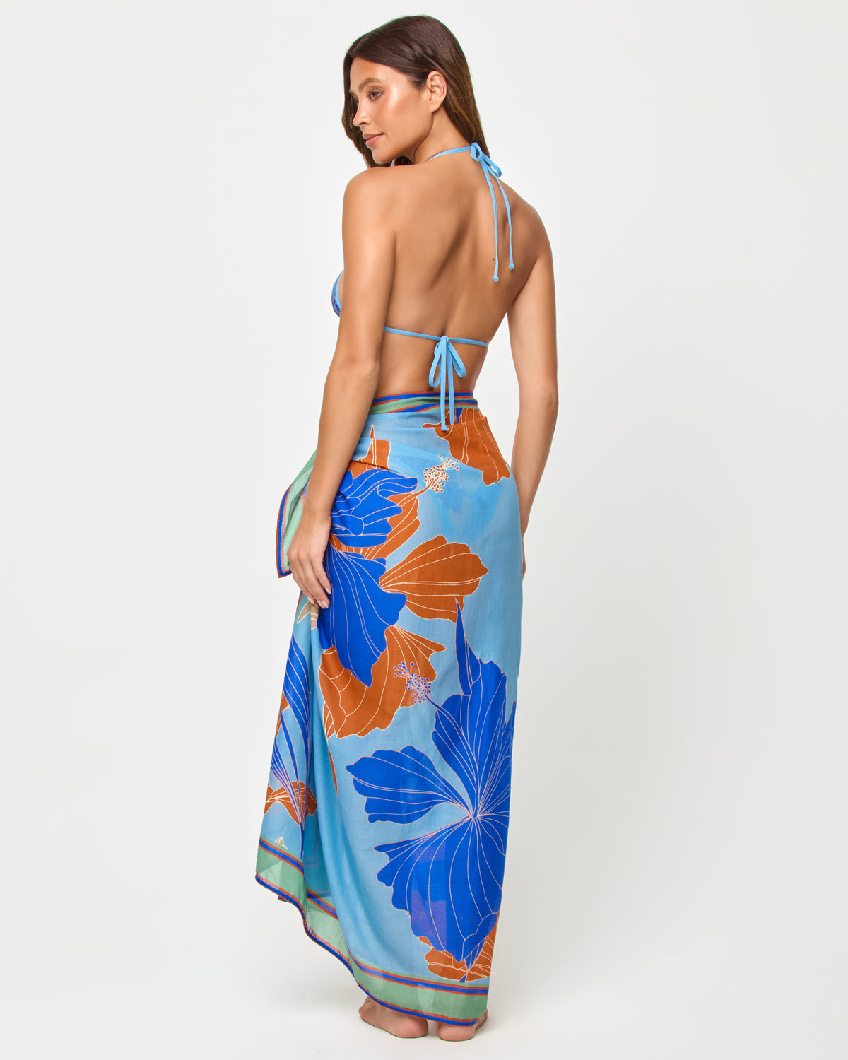 Mika Sarong - Ciao Bella LSPACE Mika sarong in Ciao Bella print, back view on model.