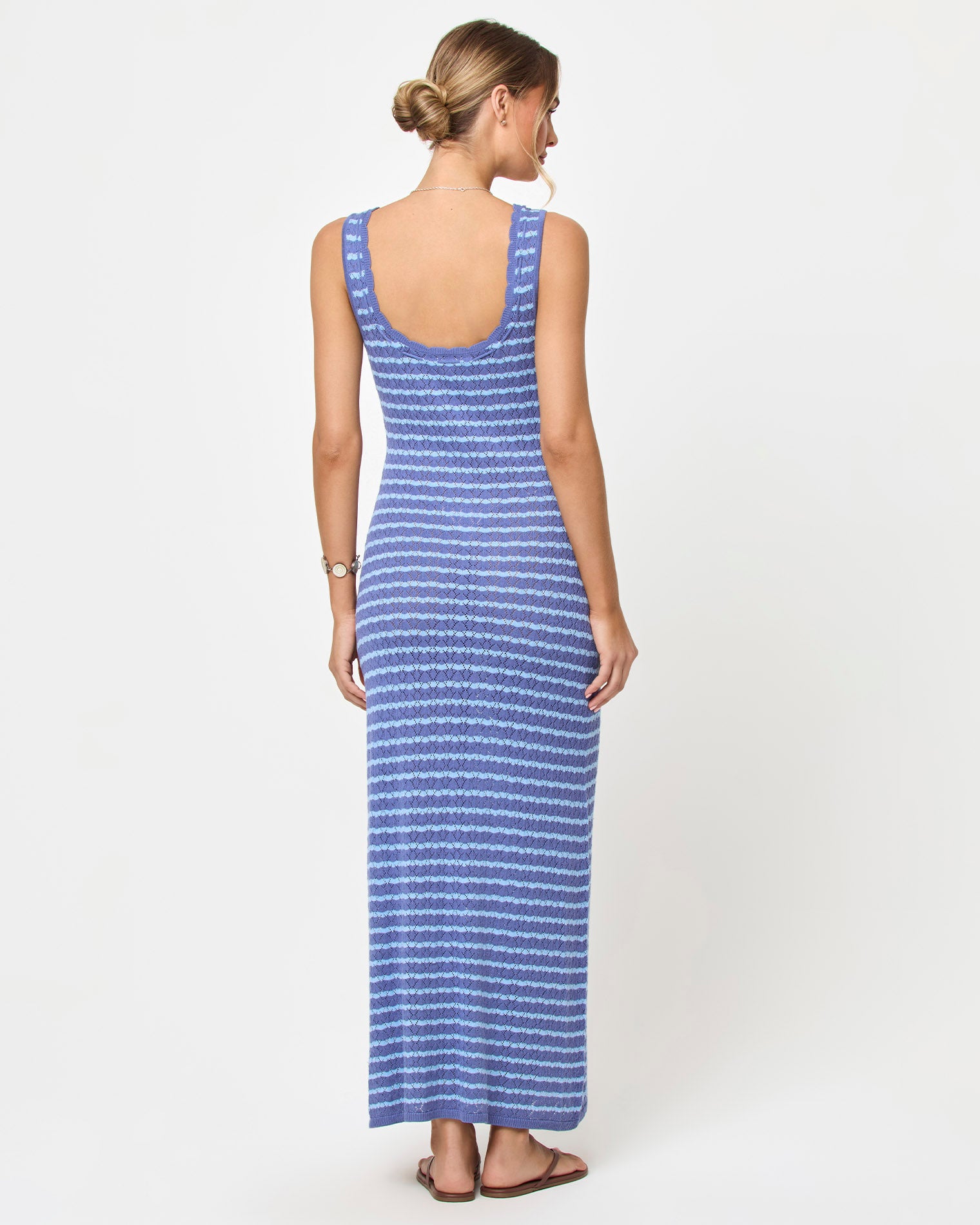 Rosalie Maxi - Blue Lagoon LSPACE Rosalie maxi dress in blue lagoon, back view on model.