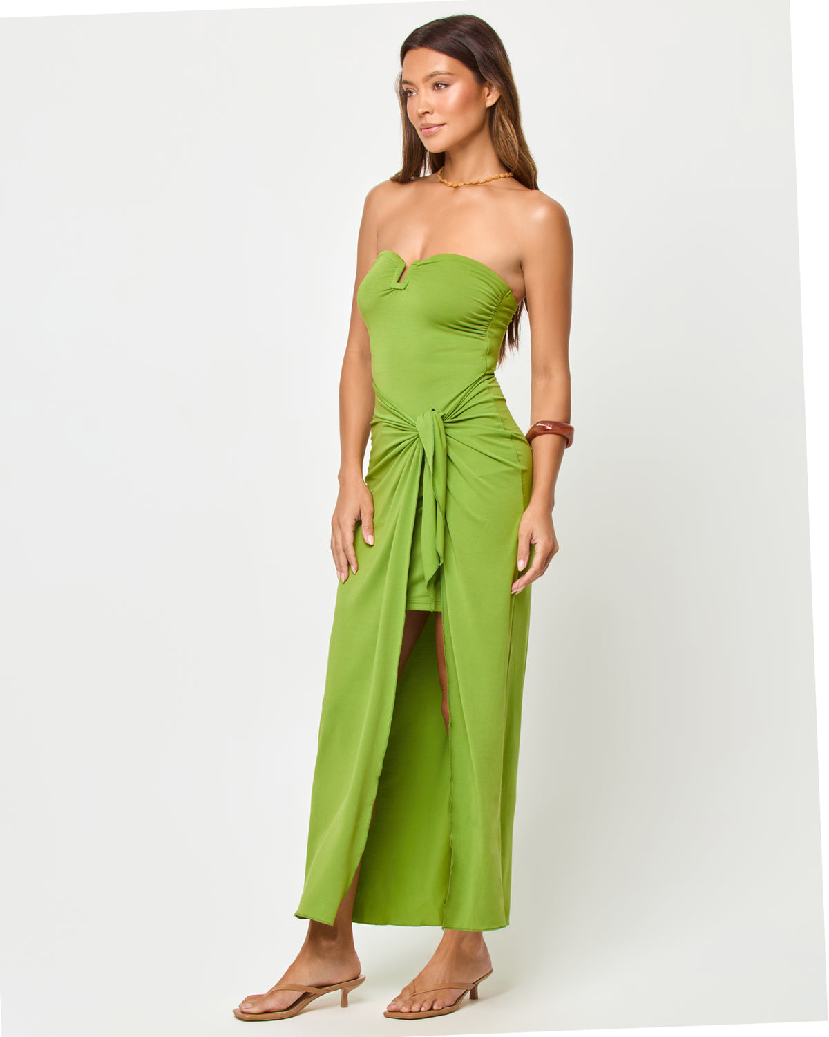 Noah Dress - Verdant LSPACE Noah Dress in verdant, three-quarter view on model.
