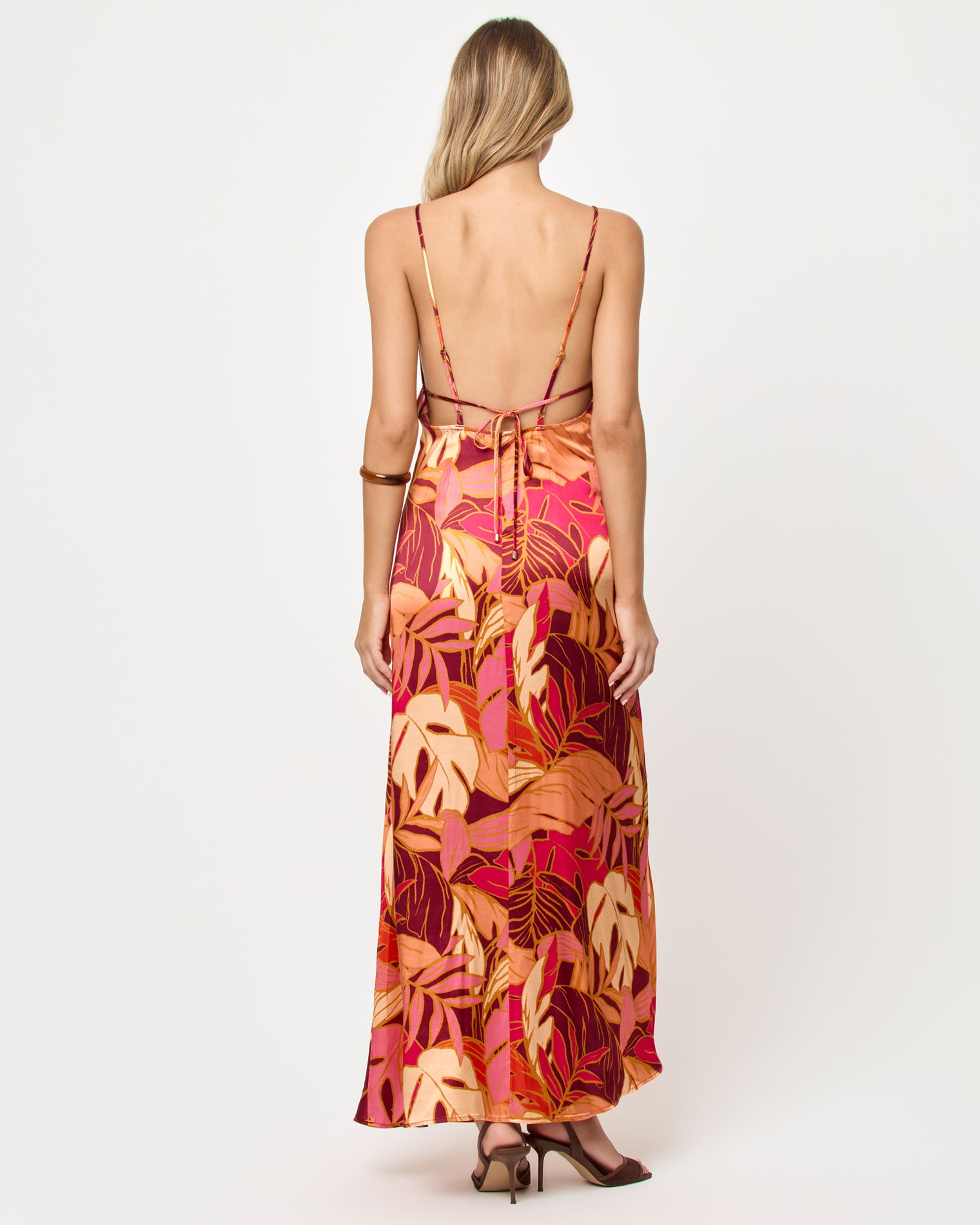 With Love Maxi - Leaf It To Me Back view of model wearing the LSPACE With Love Maxi in leaf it to me.