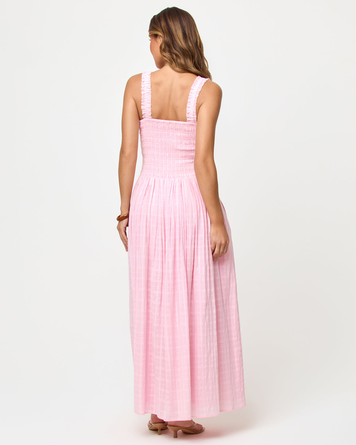 Wren Maxi - Rosewater LSPACE Wren Maxi in rosewater, back view on model.