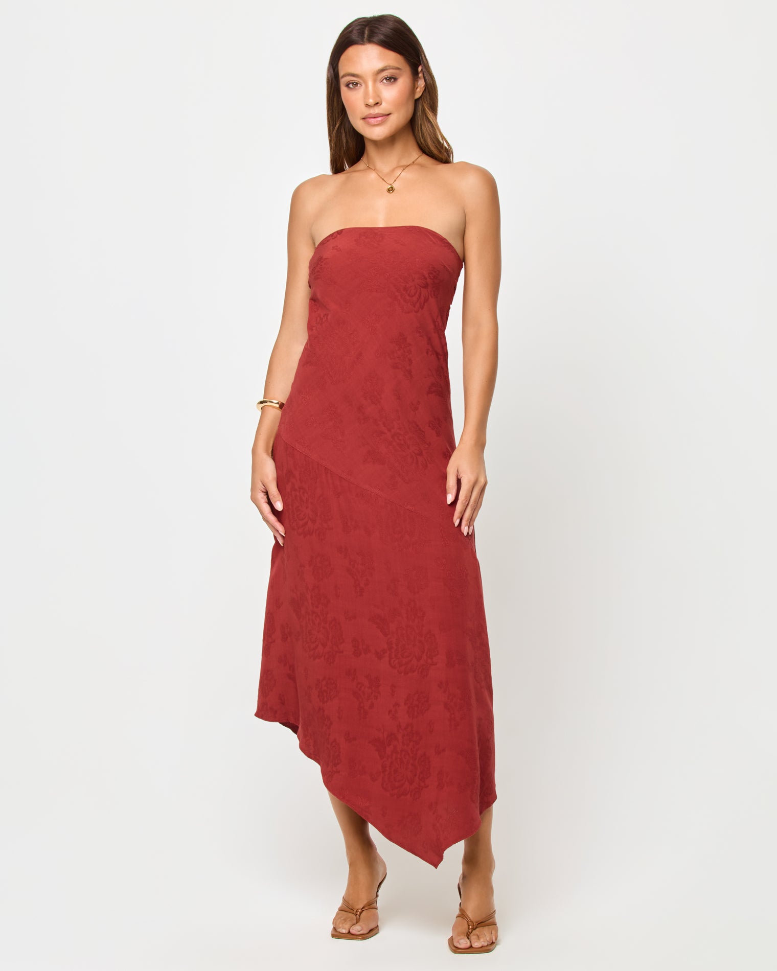 Ruby Maxi - Dusty Fig LSPACE Ruby maxi in Dusty Fig, front view on model.
