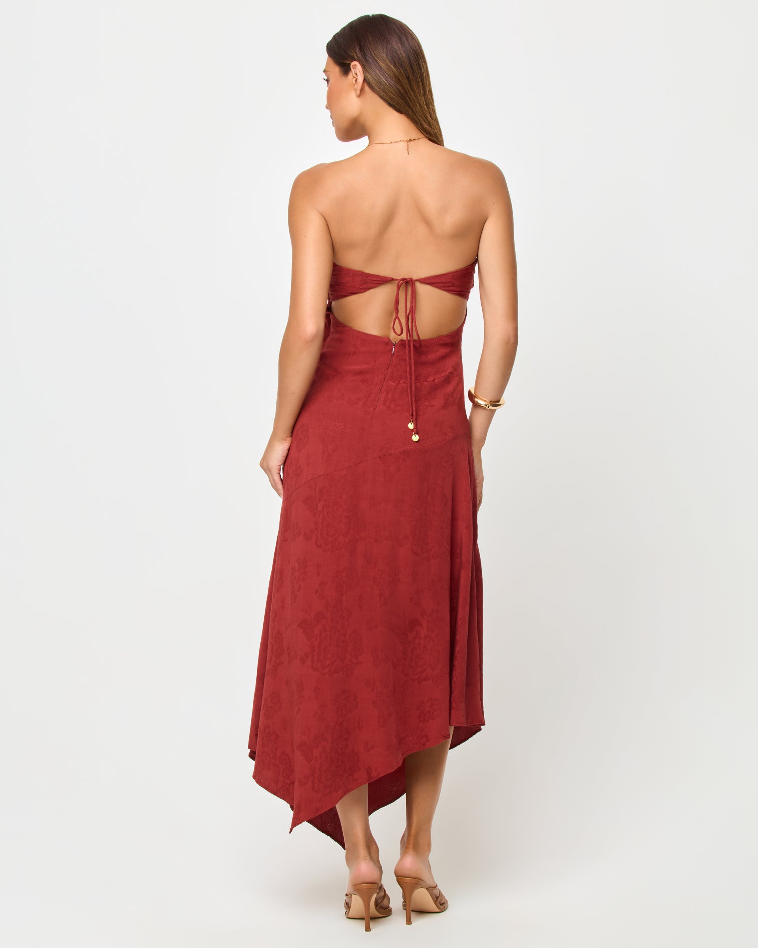 Ruby Maxi - Dusty Fig LSPACE Ruby maxi in Dusty Fig, back view on model.