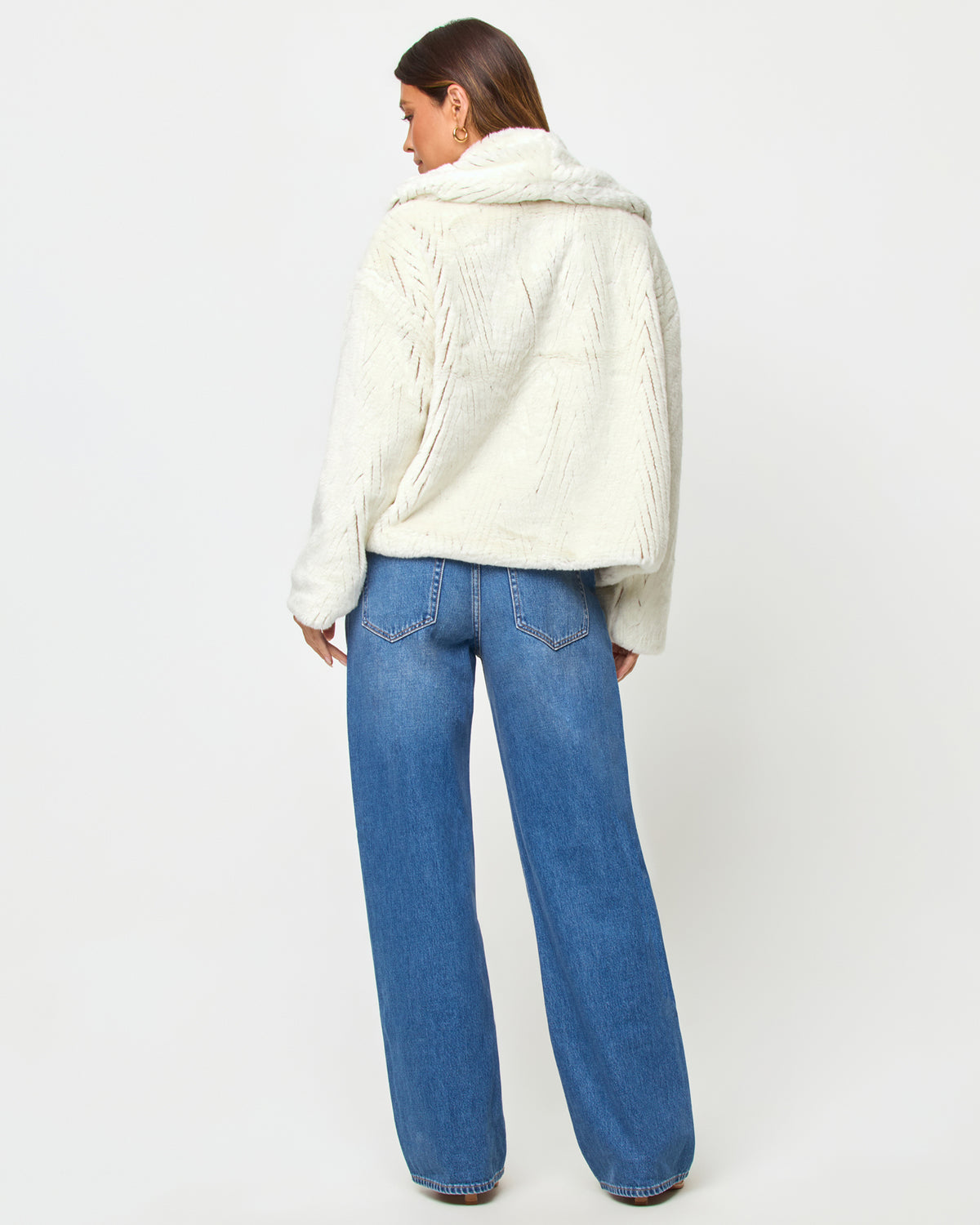 Paulina Coat - Tapioca LSPACE Paulina coat in Tapioca, back view on model.