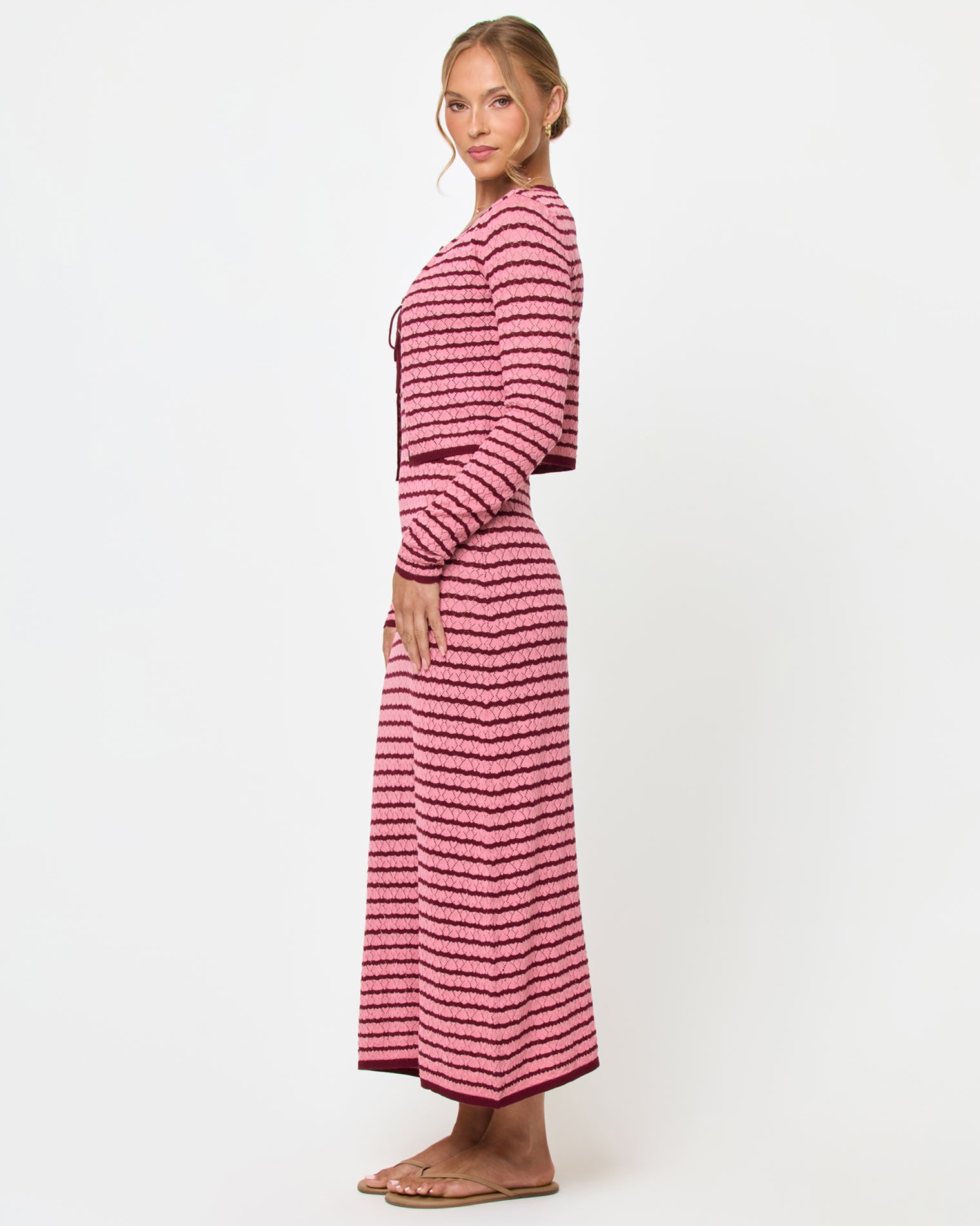 Rosalie Cardigan - Strawberry Stripe Rosalie Cardigan - Strawberry Stripe