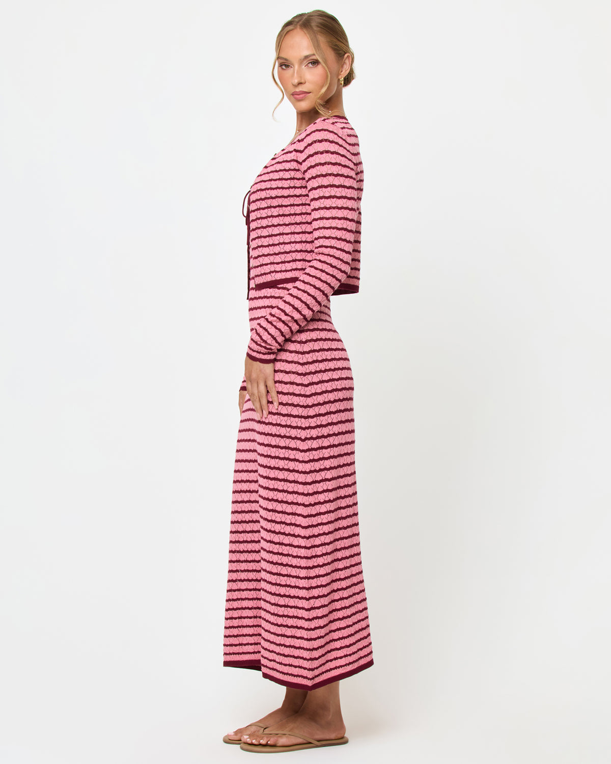 Rosalie Cardigan - Strawberry Stripe Rosalie Cardigan - Strawberry Stripe
