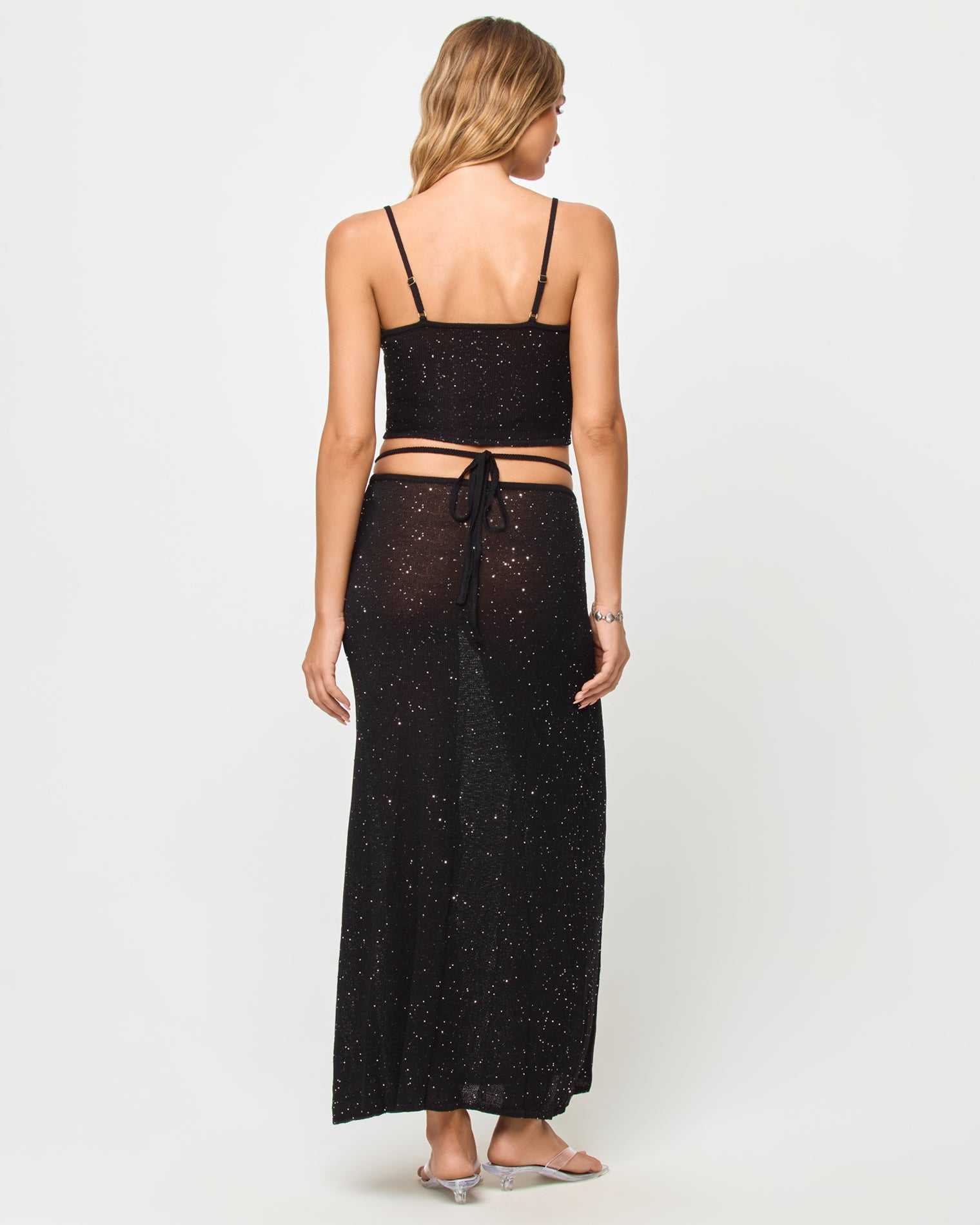 Last Light Skirt - Black LSPACE Last Light skirt in black, back view on model.