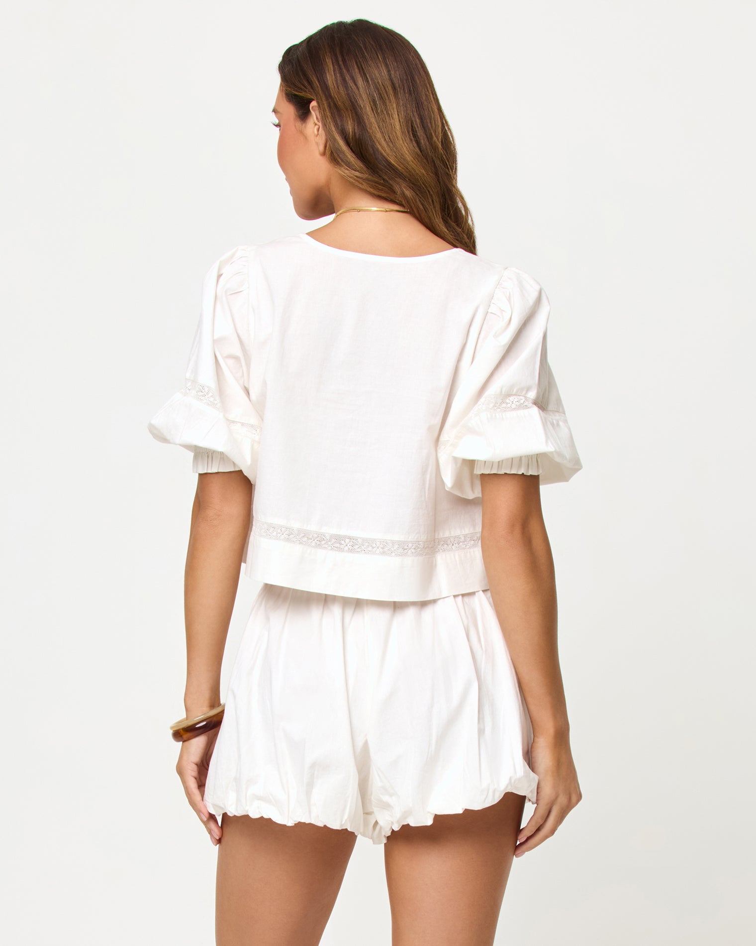 Lucie Short - Cream LSPACE Lucie Short in cream, back view on model.