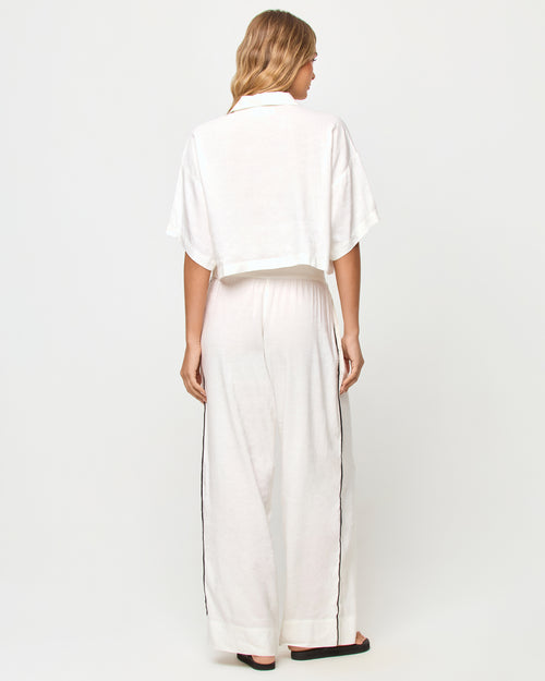 LSPACE Kitt top in Cream, back view on model.