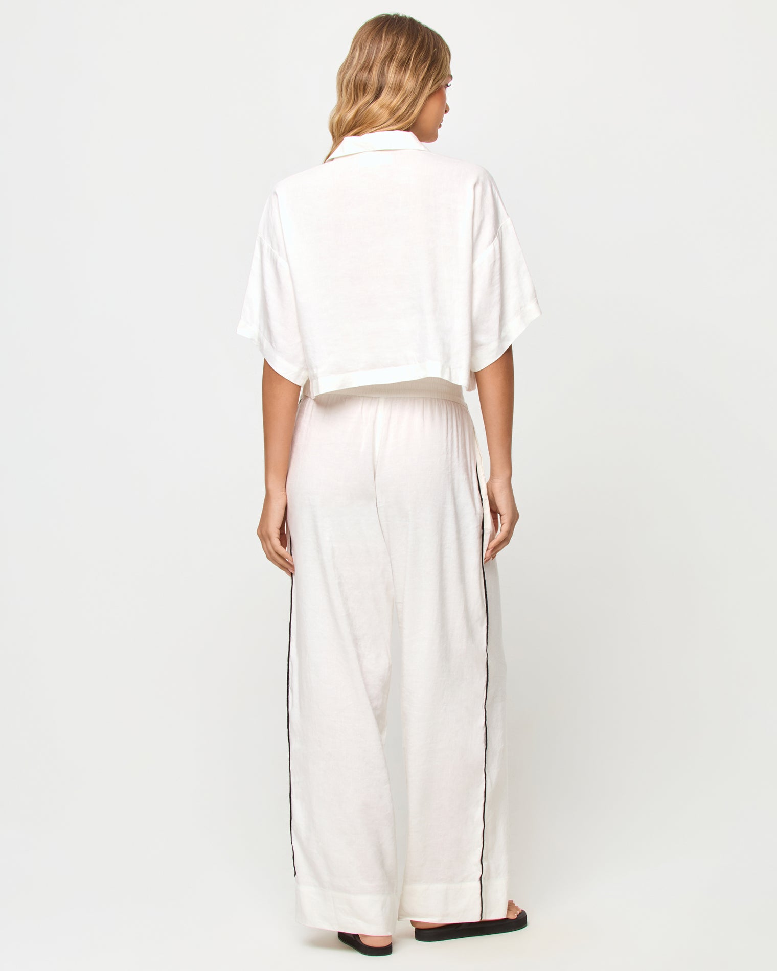 Kitt Top - Cream LSPACE Kitt top in Cream, back view on model.