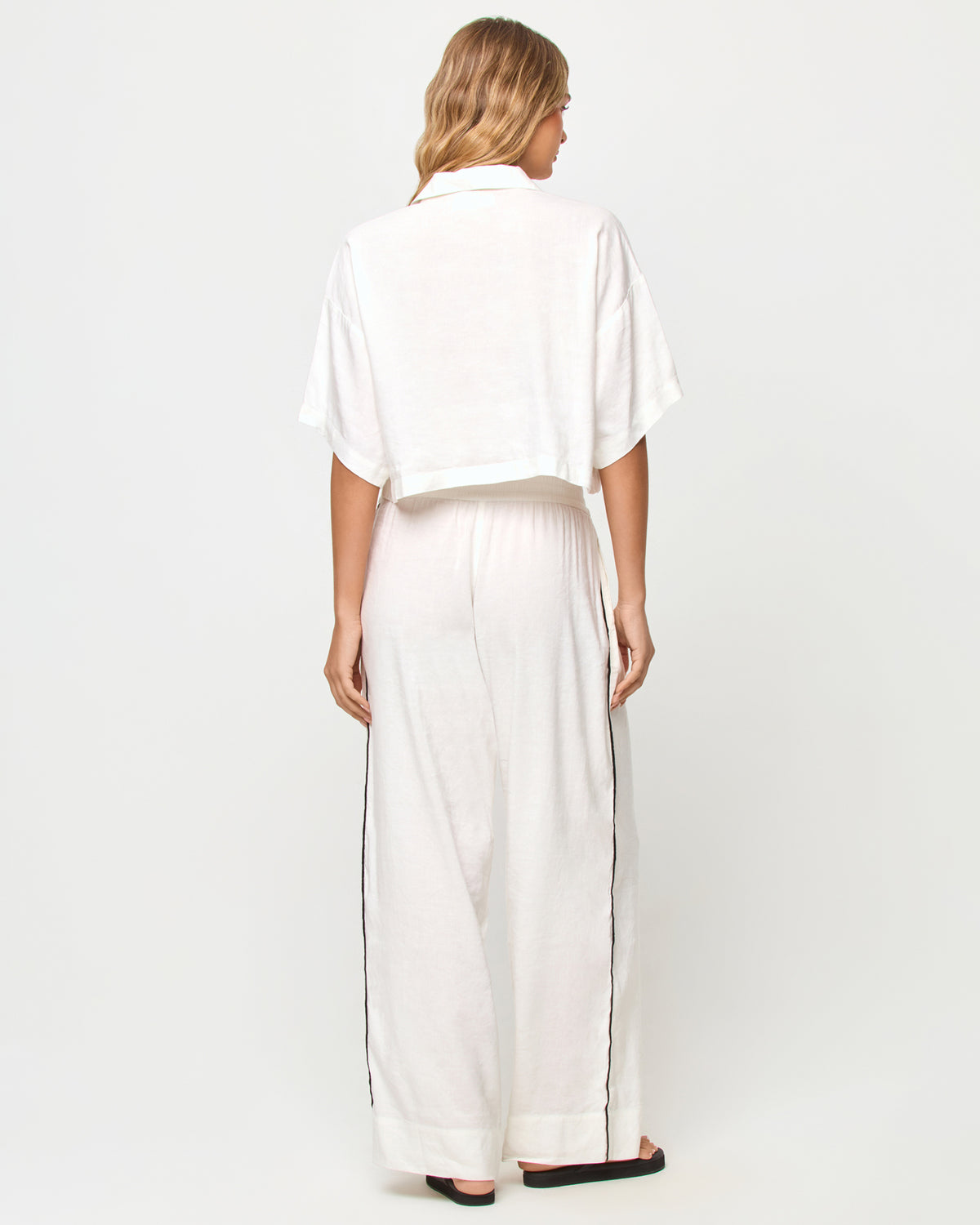 Kitt Top - Cream LSPACE Kitt top in Cream, back view on model.
