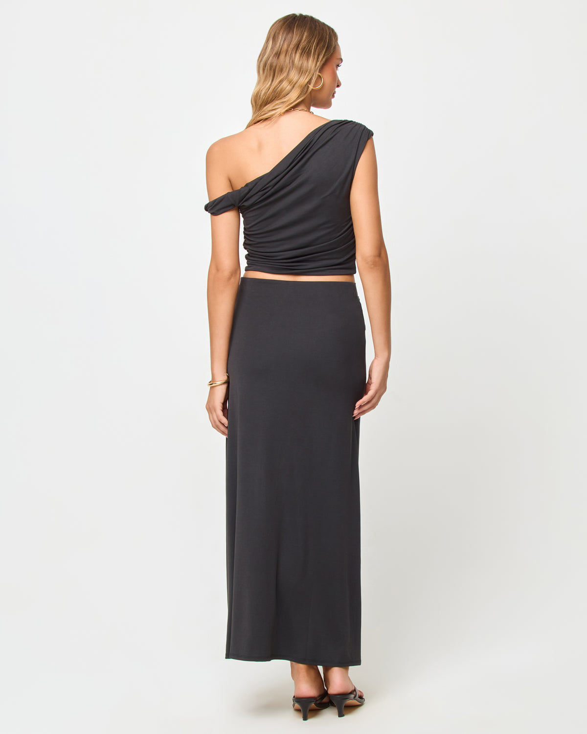 Moonlit Top - Black LSPACE Moonlit top in black, back view on model.