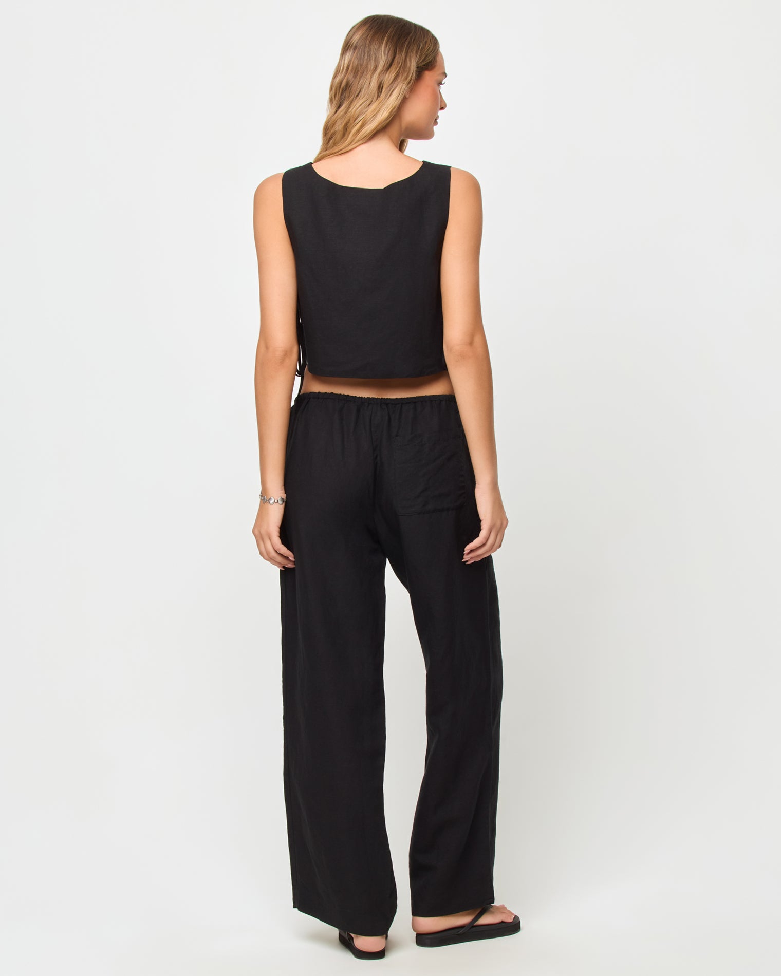 Nina Pant - Black LSPACE Nina Pant in black, back view on model.