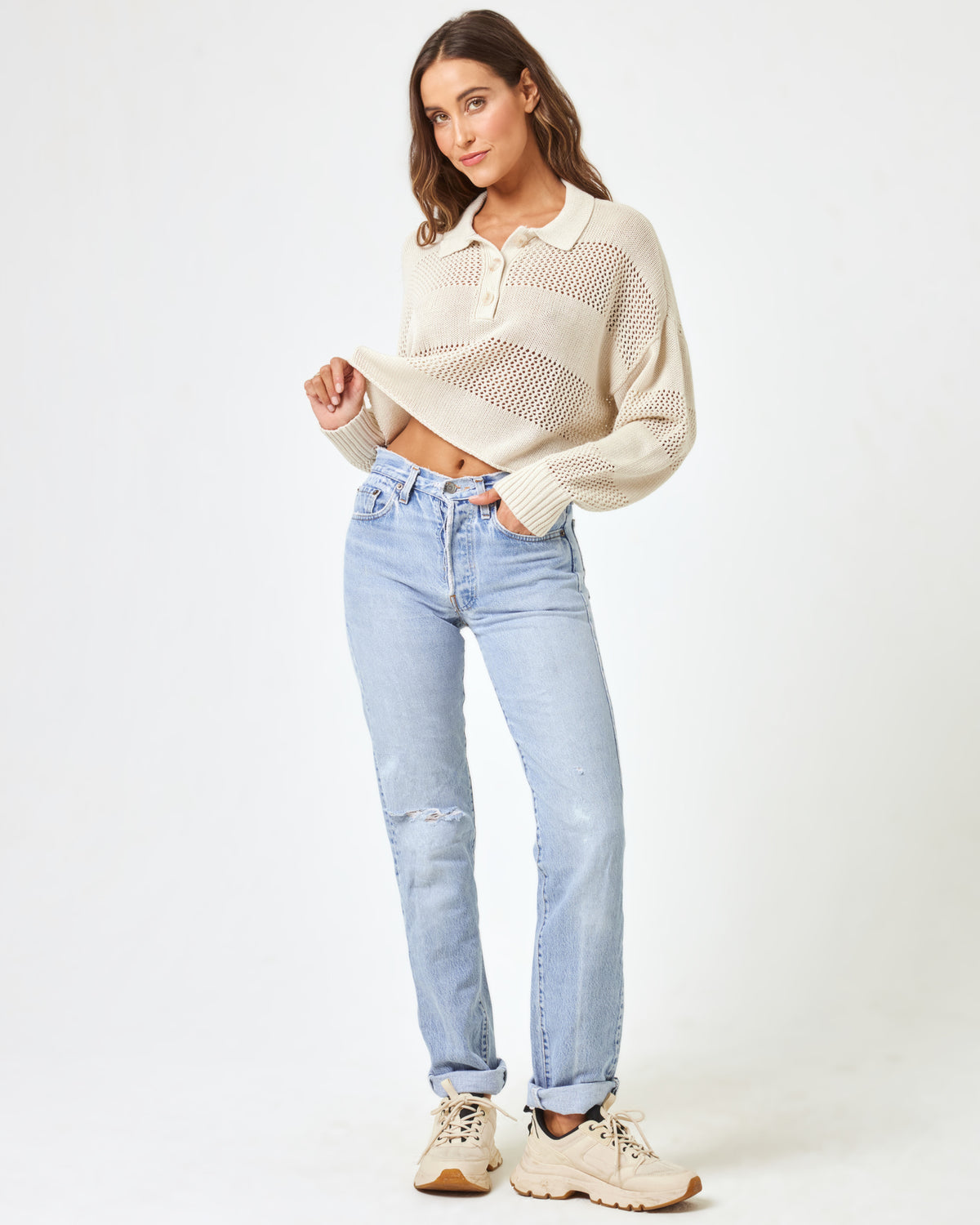 Rugby Sweater - Bone Bone | Model: Anna (size: S)
