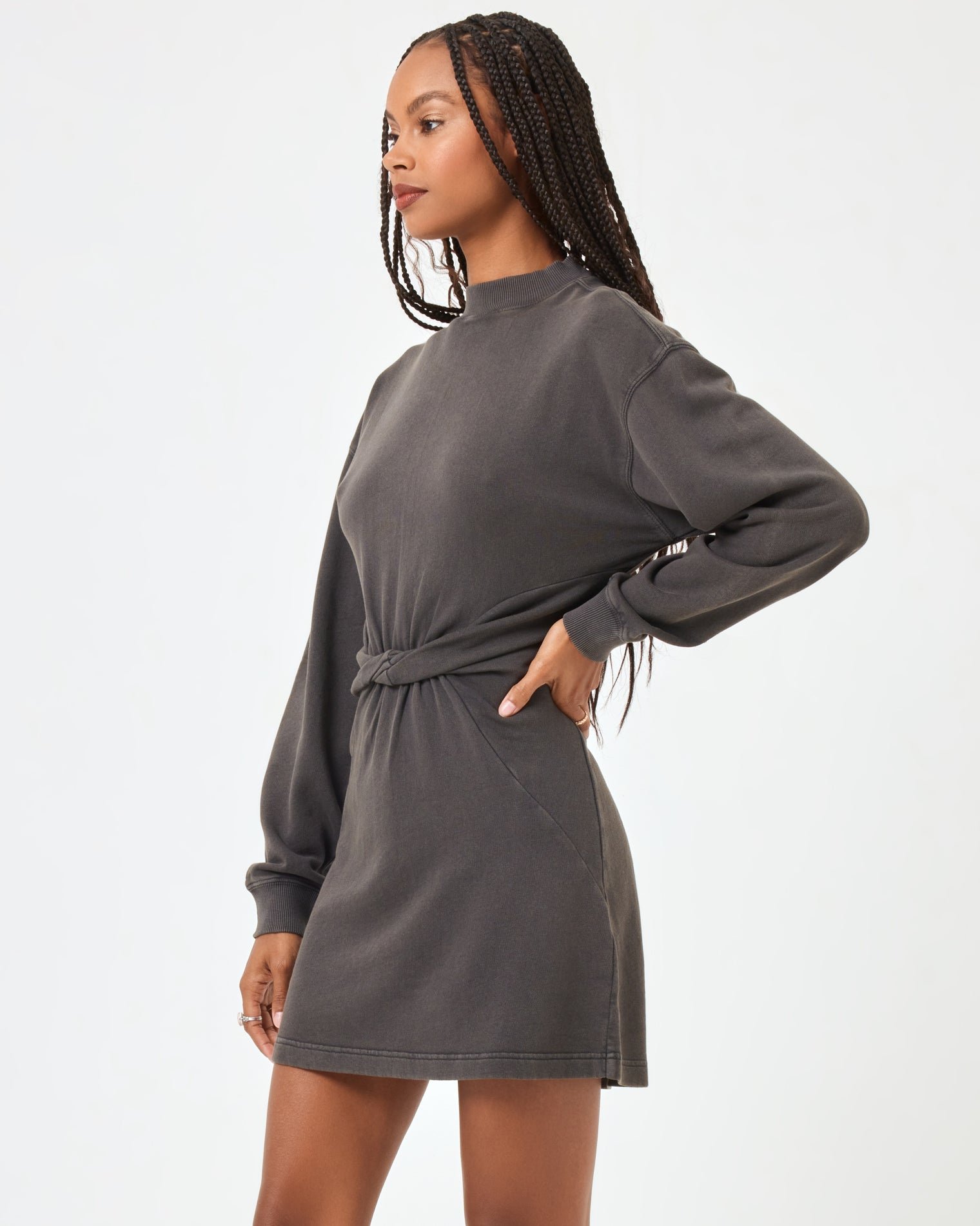 Asher Dress - Charcoal Ash | Model: Taelor (size: S)