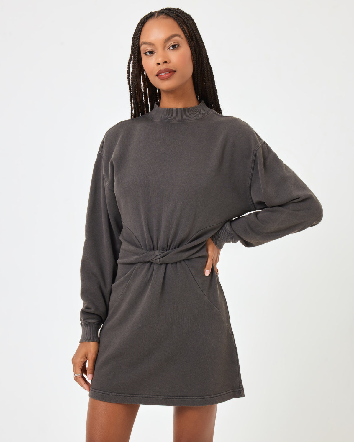 Asher Dress - Charcoal Ash | Model: Taelor (size: S) | Hover