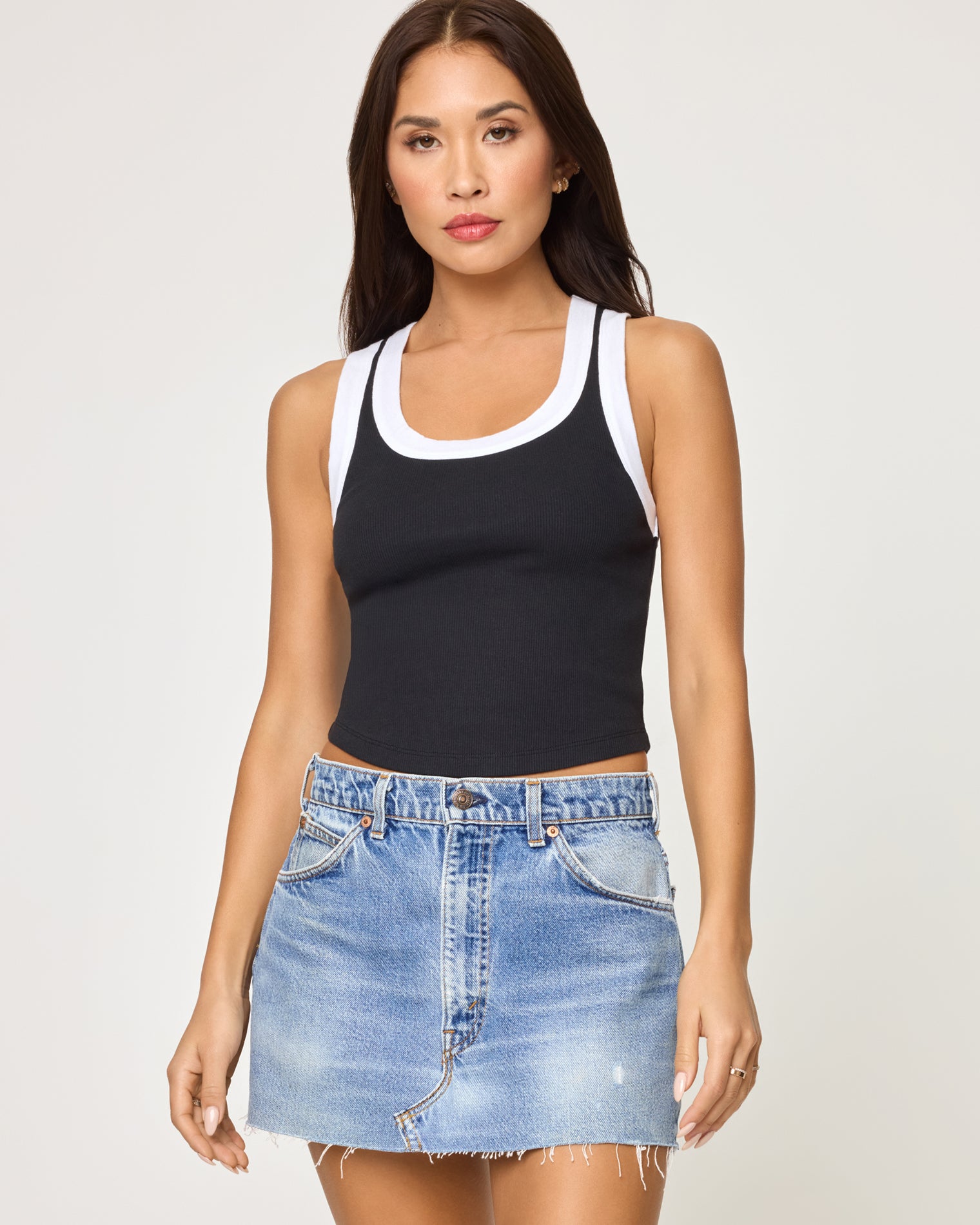 LSPACE Ash Tank - Black White