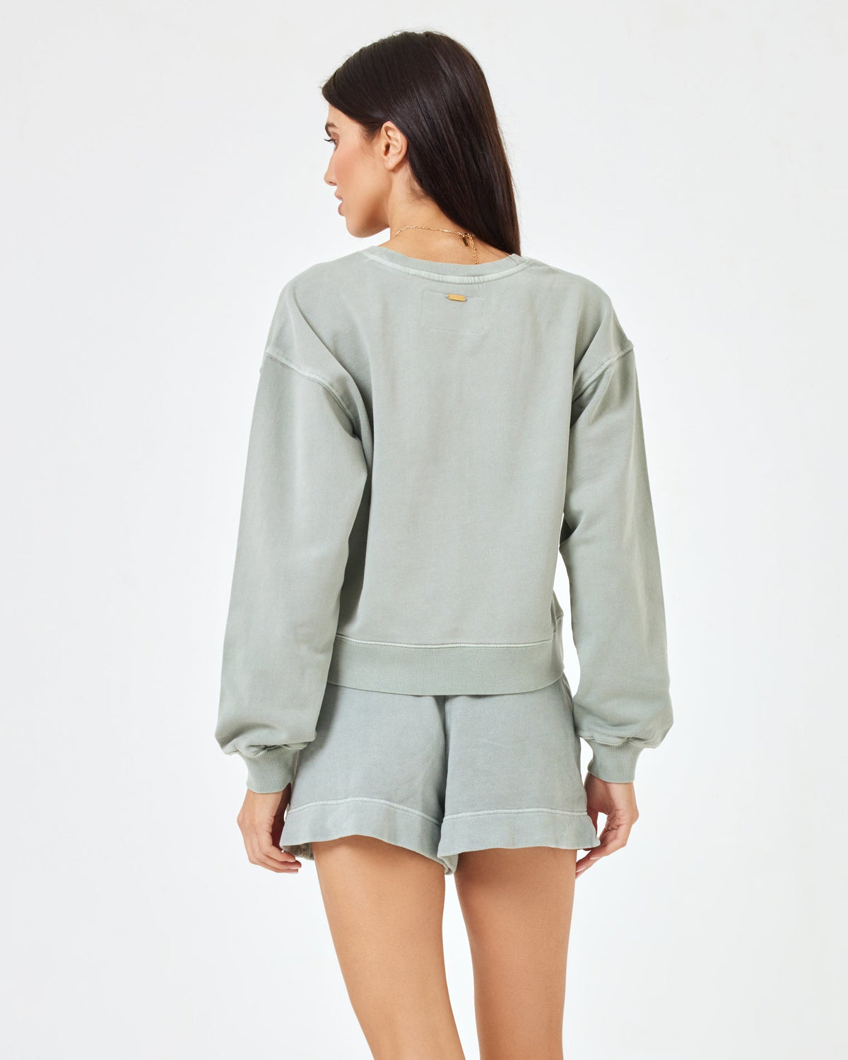 Solo Sweatshirt - Sage Sage | Model: Natalie (size: S)