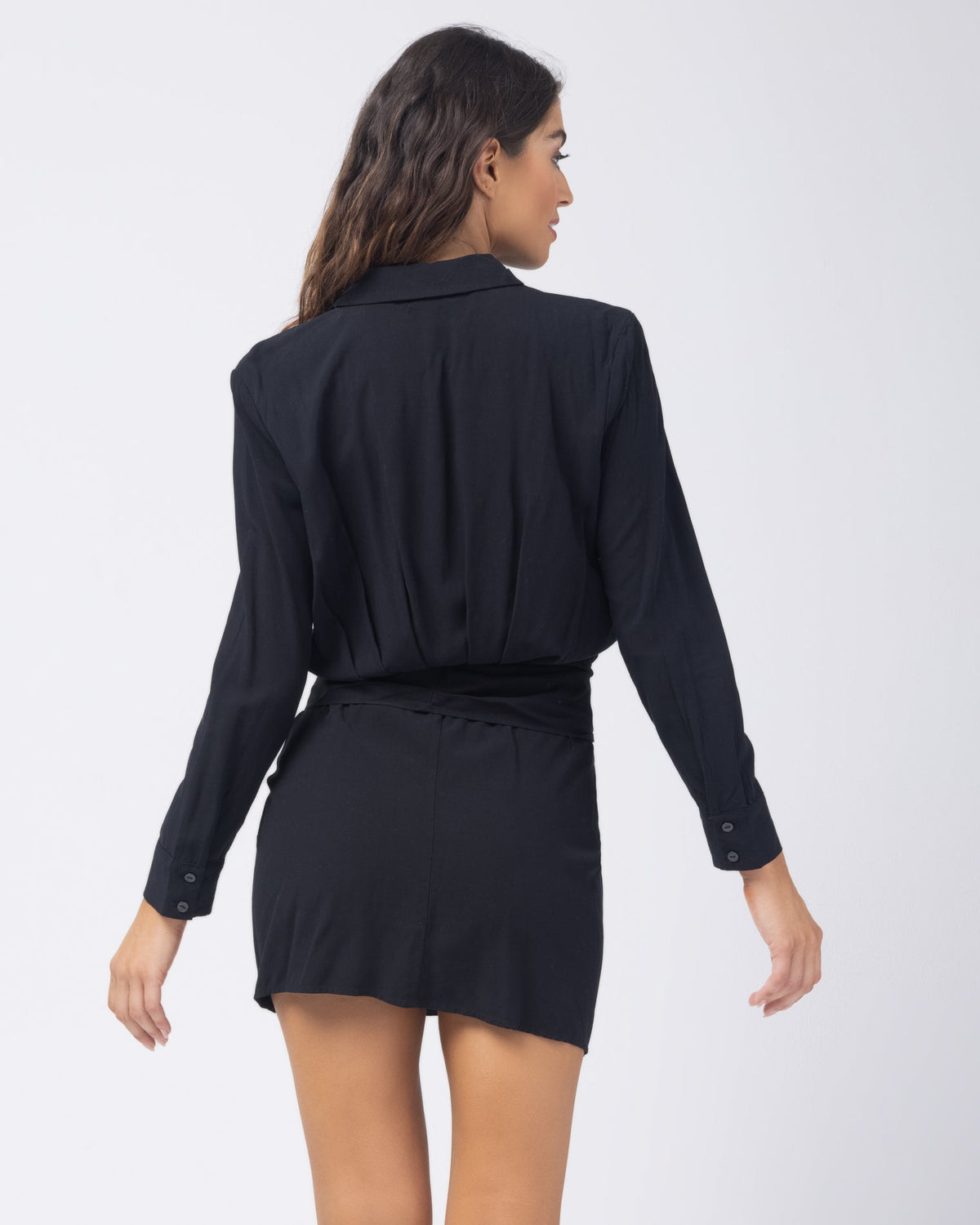 Aura Dress - Black Black | Model: Daniela (size: S)