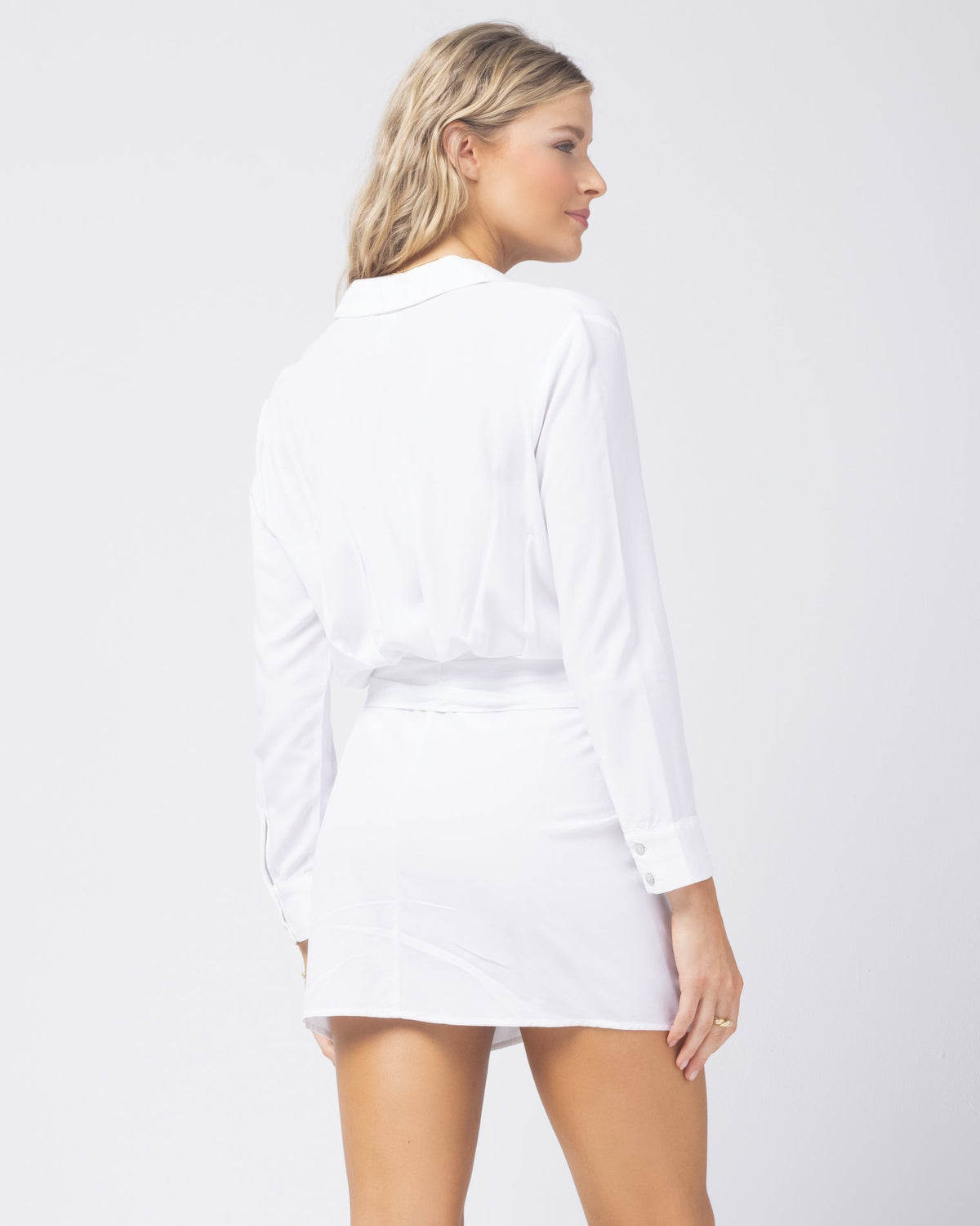Aura Dress - White White | Model: Abby (size: S)