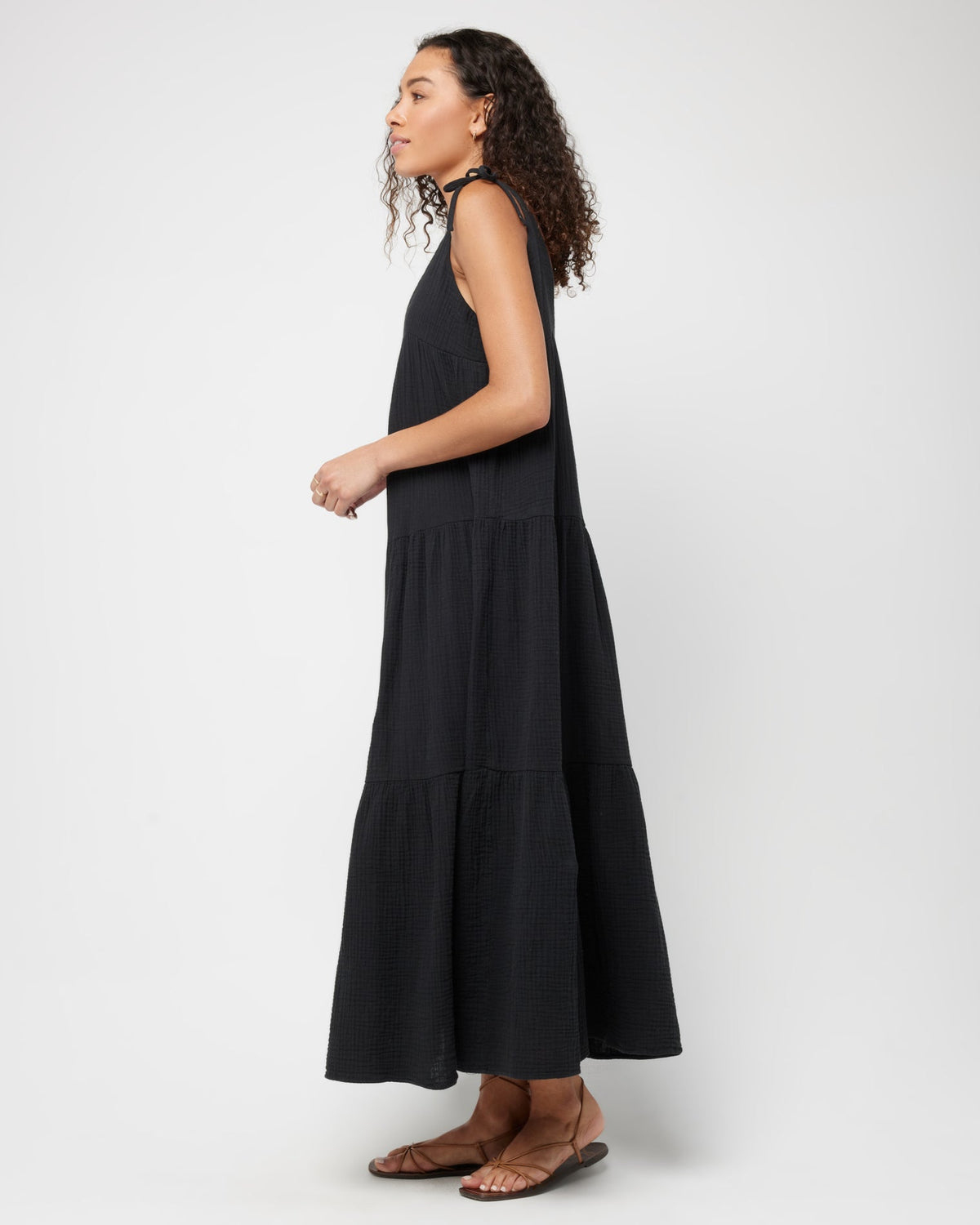 Ava Dress - Black Black | Model: Blaine (size: S)