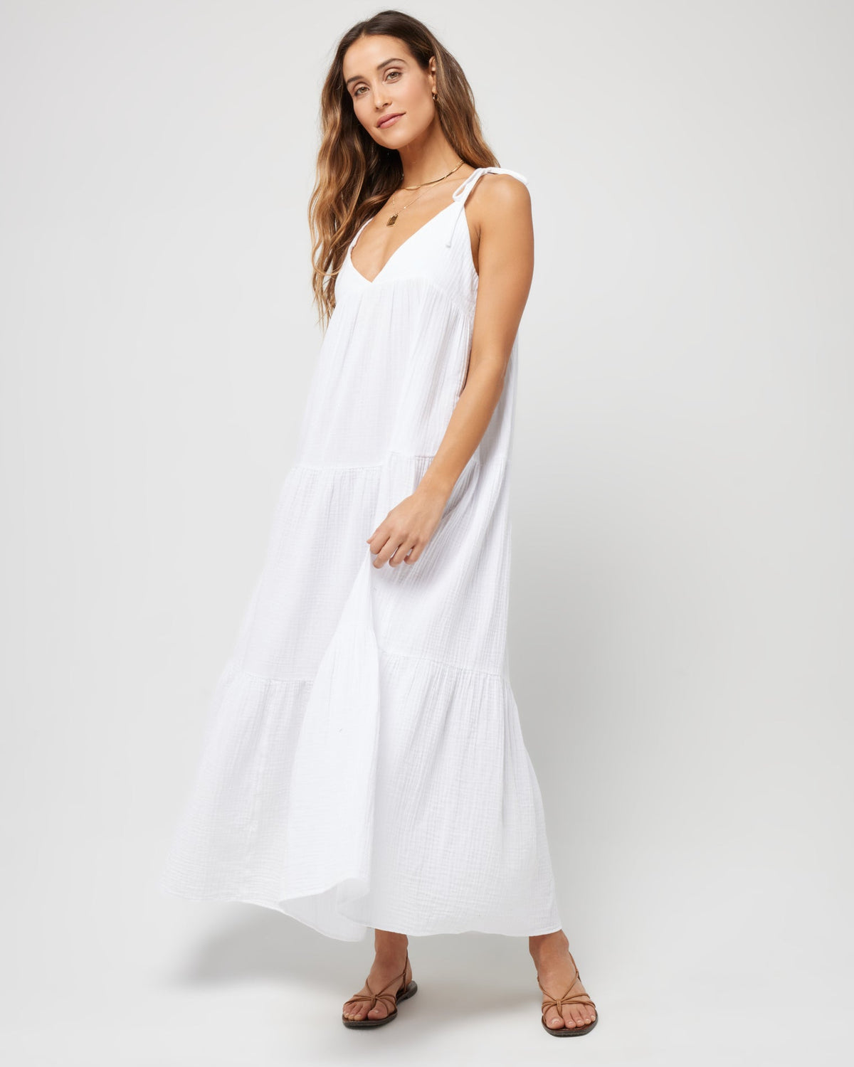 Ava Dress - White White | Model: Anna (size: S)